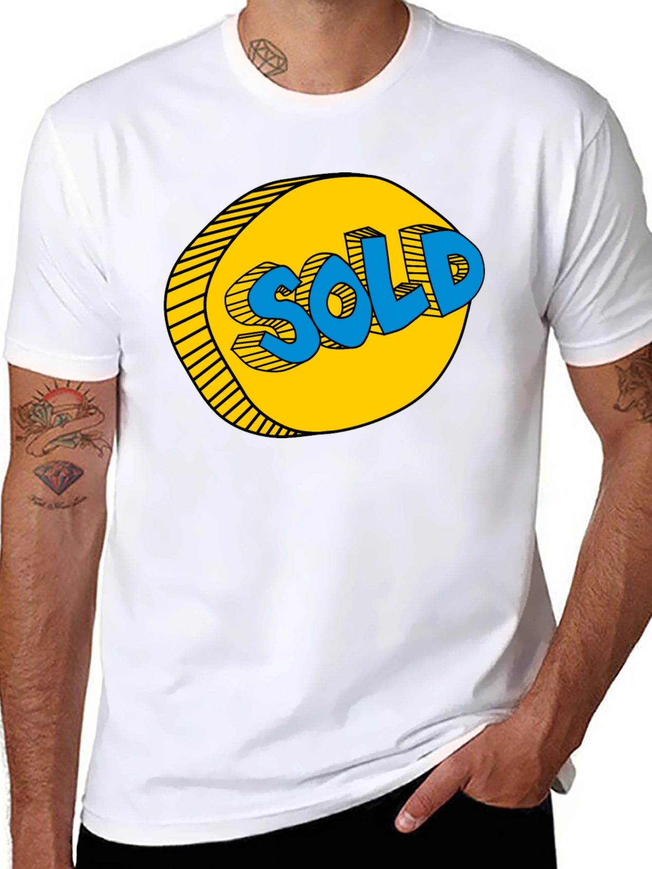 SOLD Graphic T-Shirt - Blue and Yellow