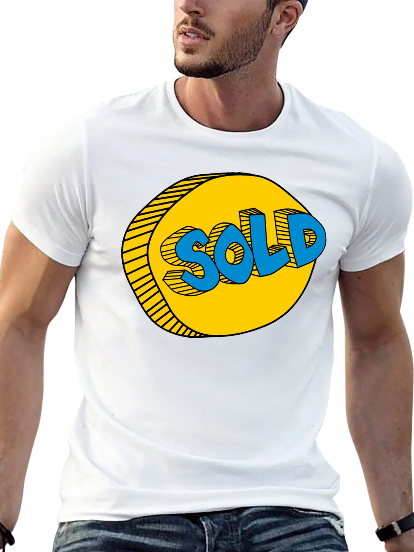 SOLD Graphic T-Shirt - Blue and Yellow