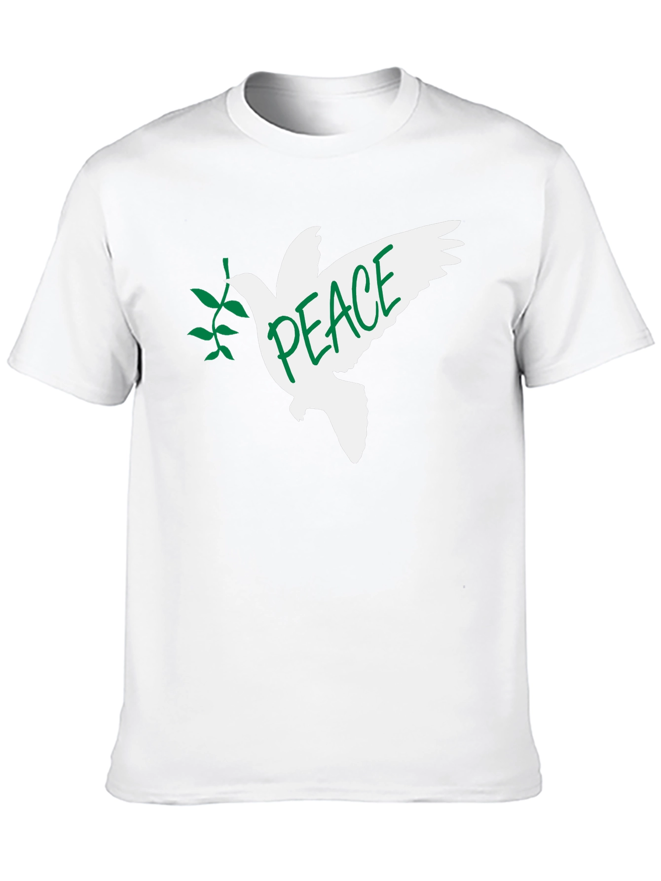 Peace Dove Graphic T-Shirt - Black Crew Neck