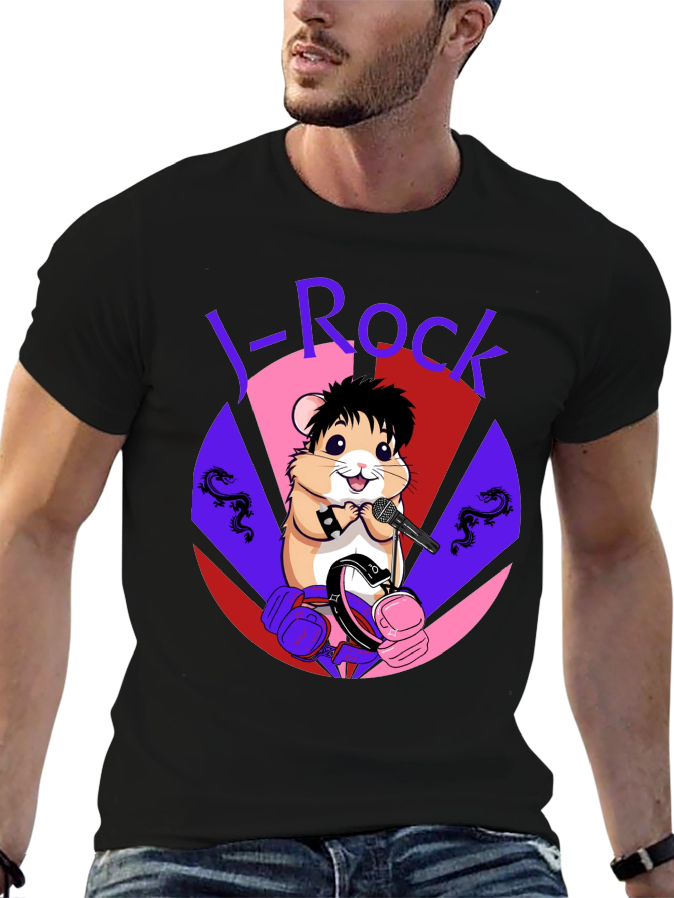 J-Rock Hamster Graphic Tee - Black