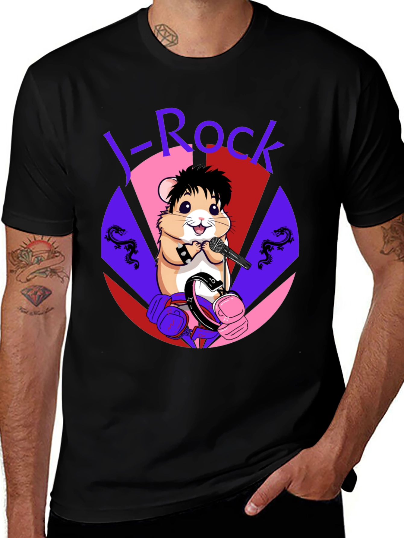 J-Rock Hamster Graphic Tee - Black