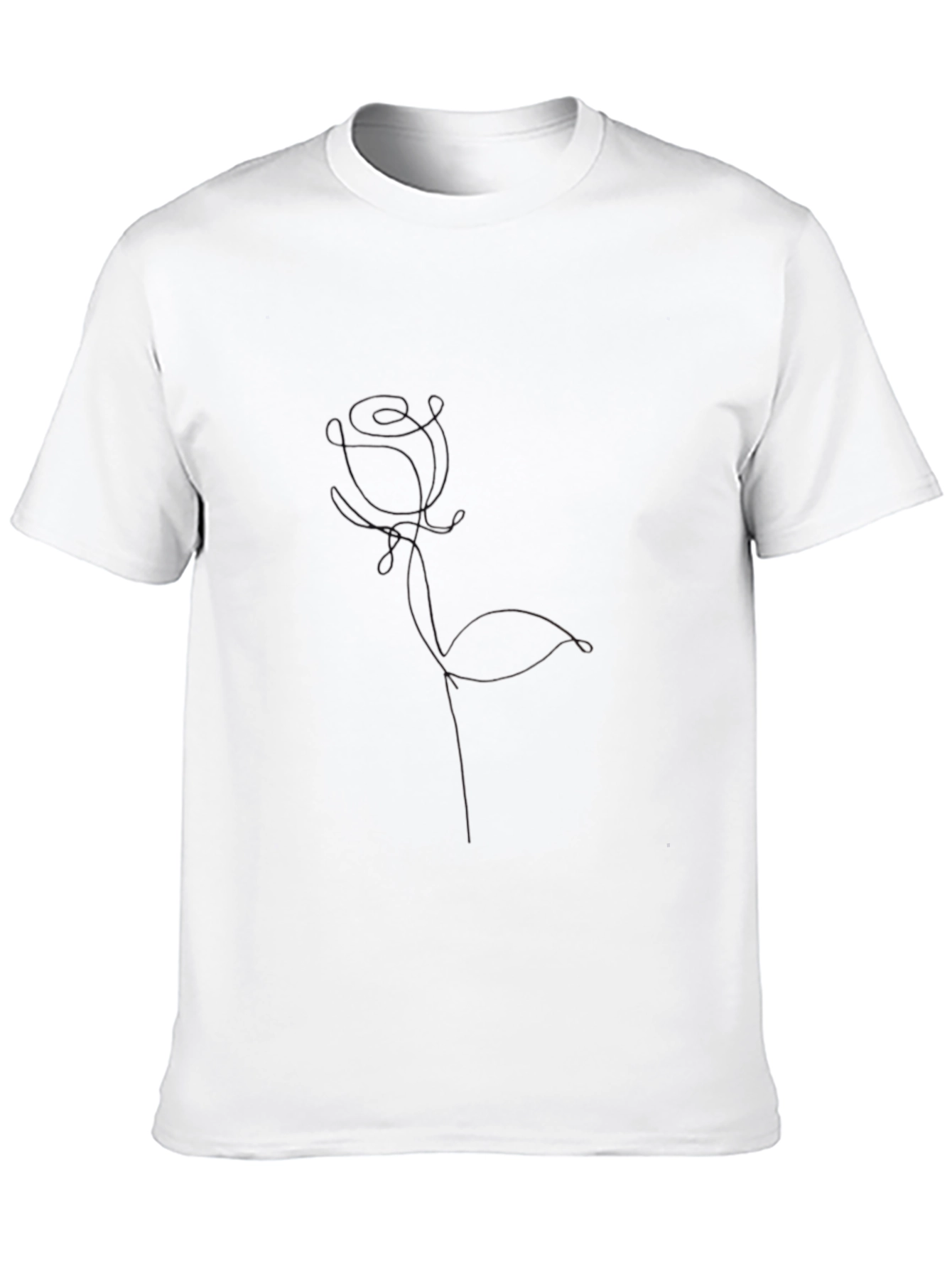 Mens Black Rose Graphic Tee - Casual Style