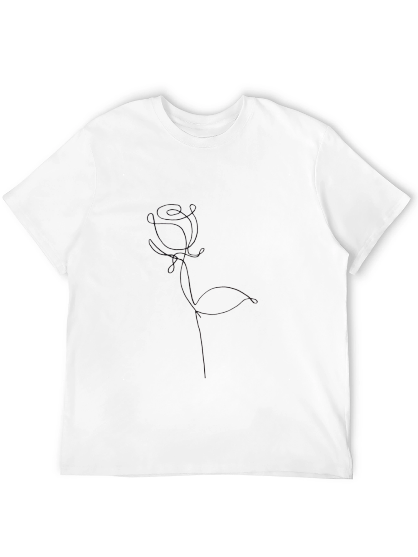 Mens Black Rose Graphic Tee - Casual Style