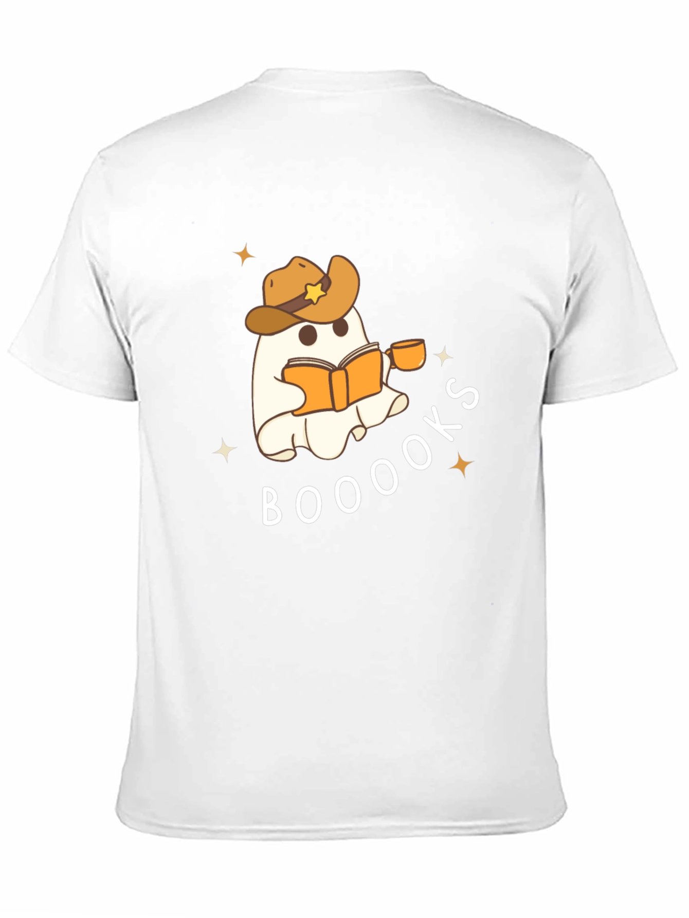 Booooks Ghost Reading Cowboy Hat T-Shirt