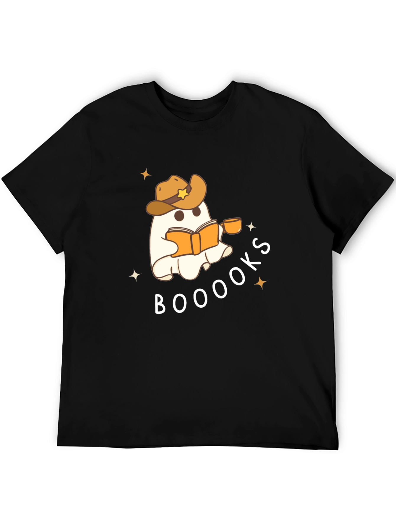 Booooks Ghost Reading Cowboy Hat T-Shirt