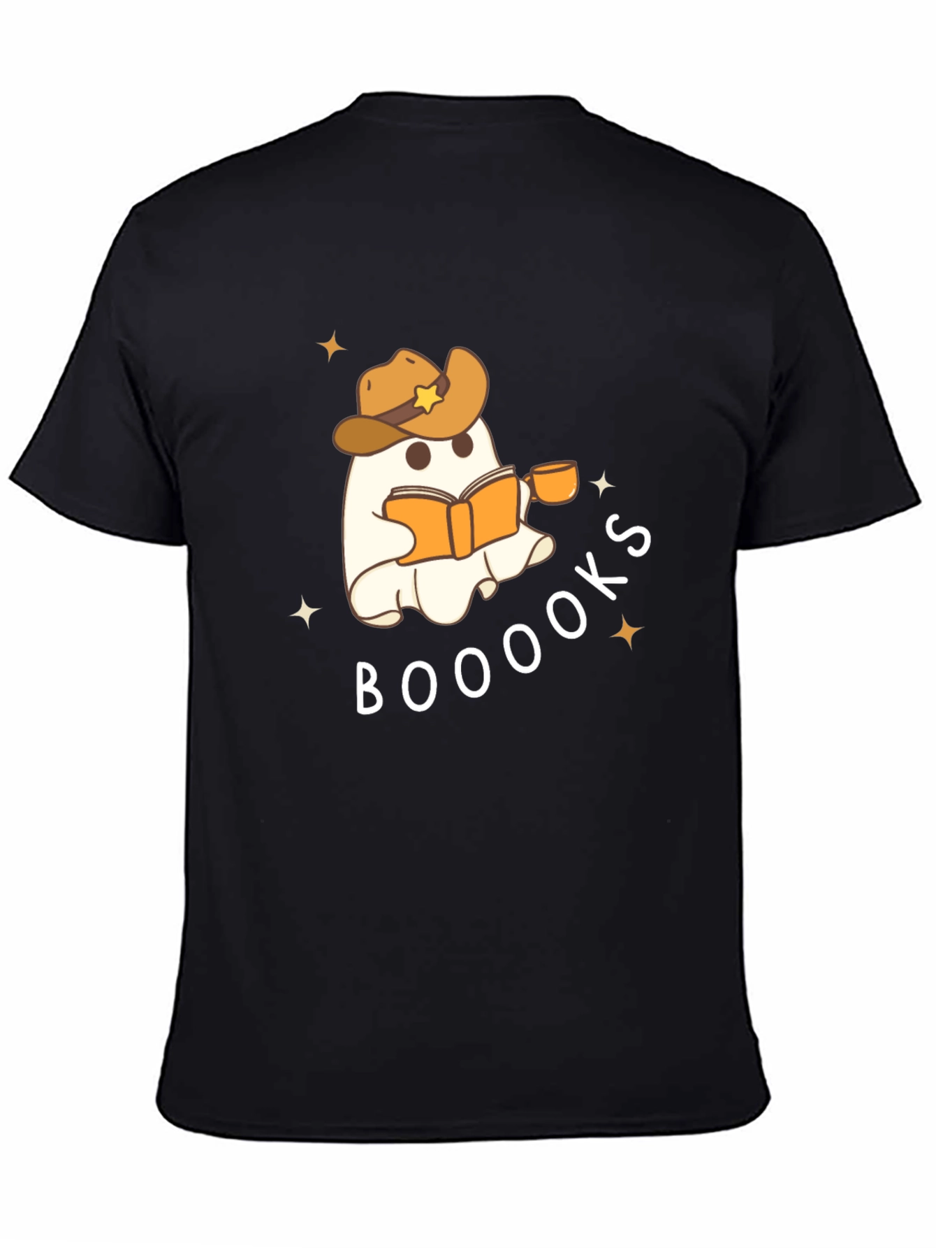 Booooks Ghost Reading Cowboy Hat T-Shirt