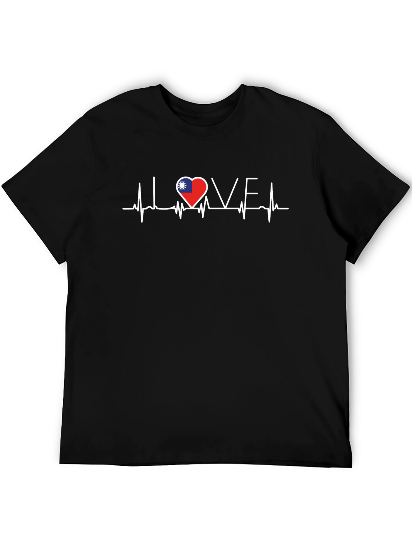 Taiwan Heartbeat Flag T-Shirt Love Graphic Tee