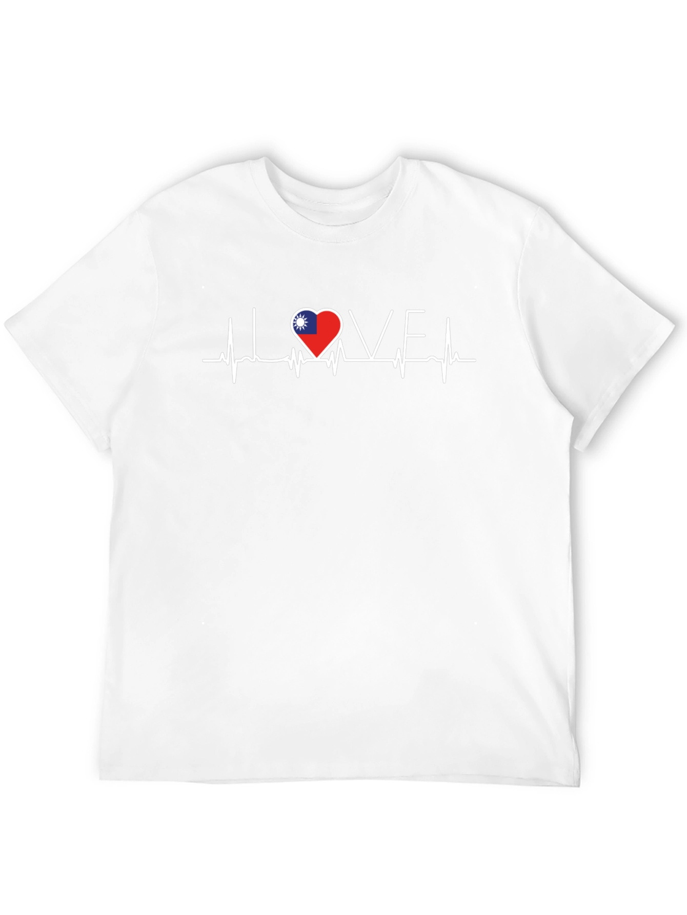 Taiwan Heartbeat Flag T-Shirt Love Graphic Tee
