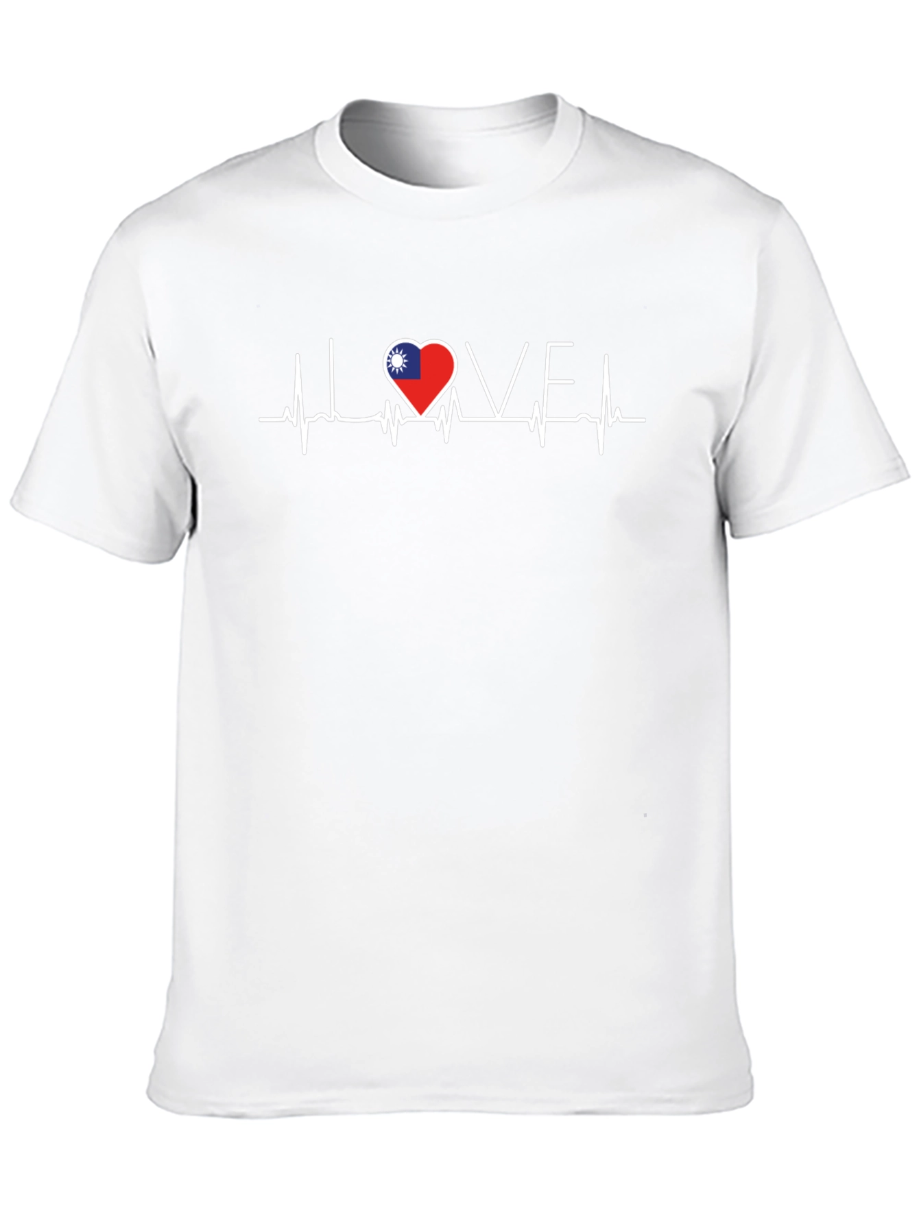 Taiwan Heartbeat Flag T-Shirt Love Graphic Tee