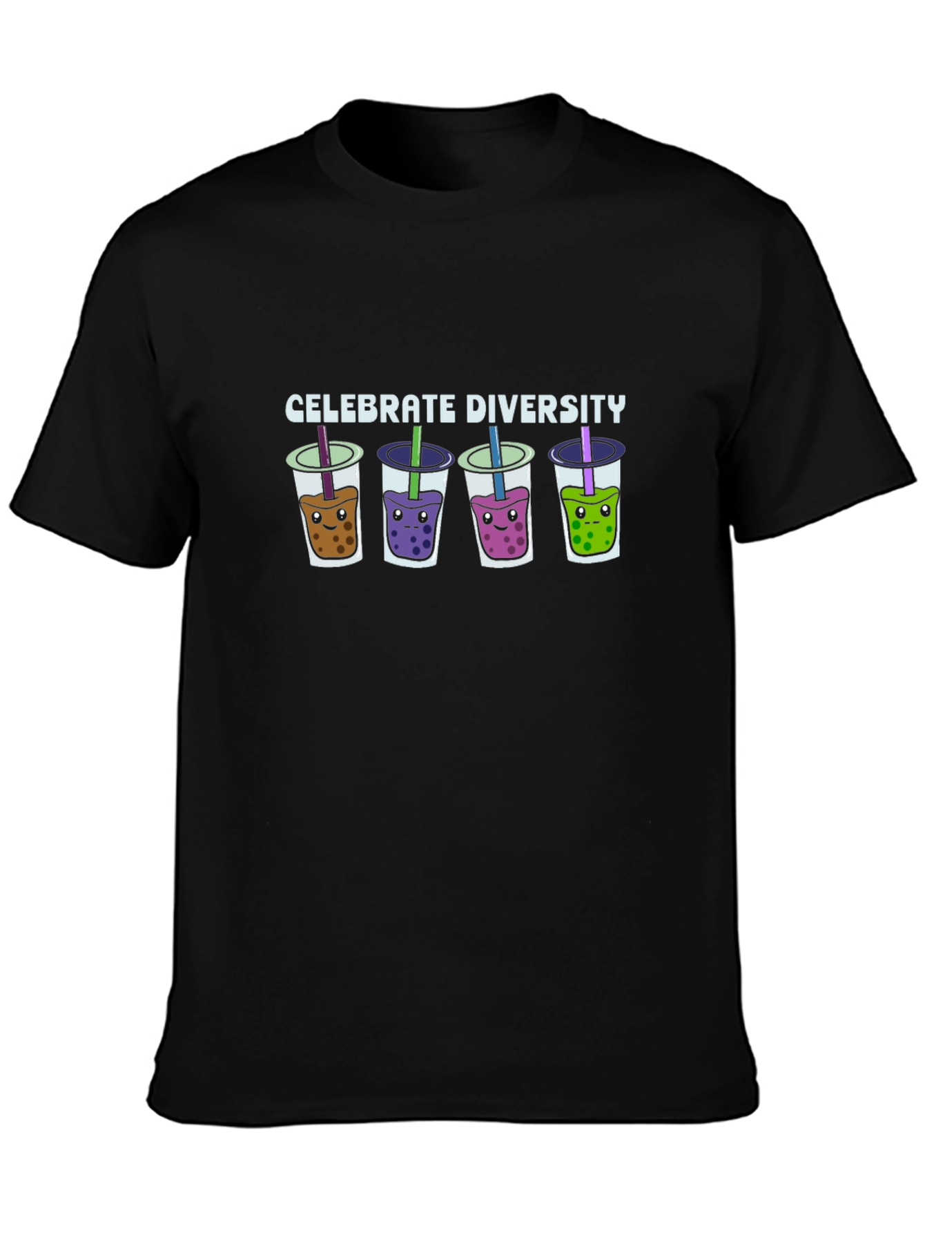 Celebrate Diversity Bubble Tea Graphic T-Shirt