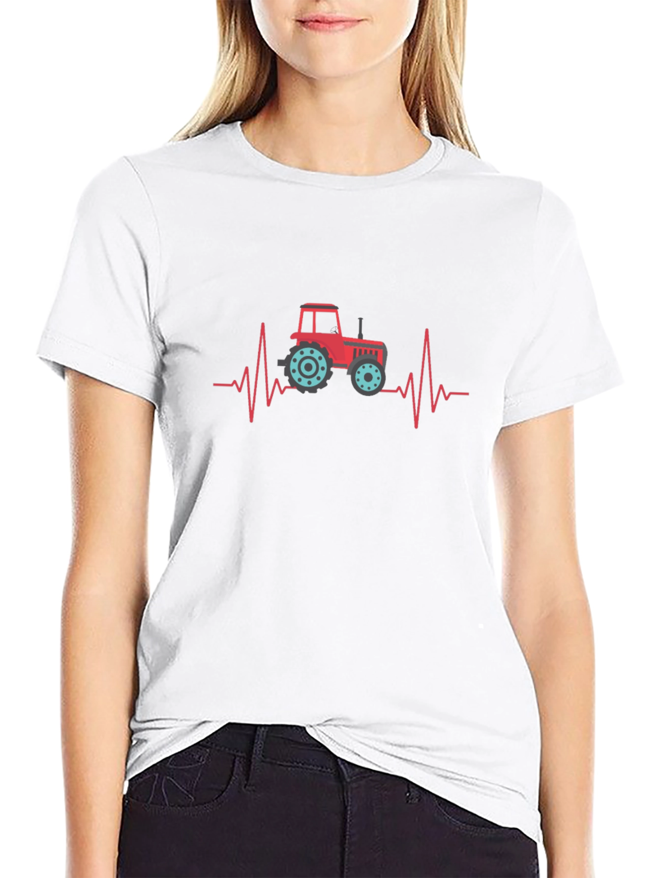 Tractor Heartbeat Graphic Tee - Black