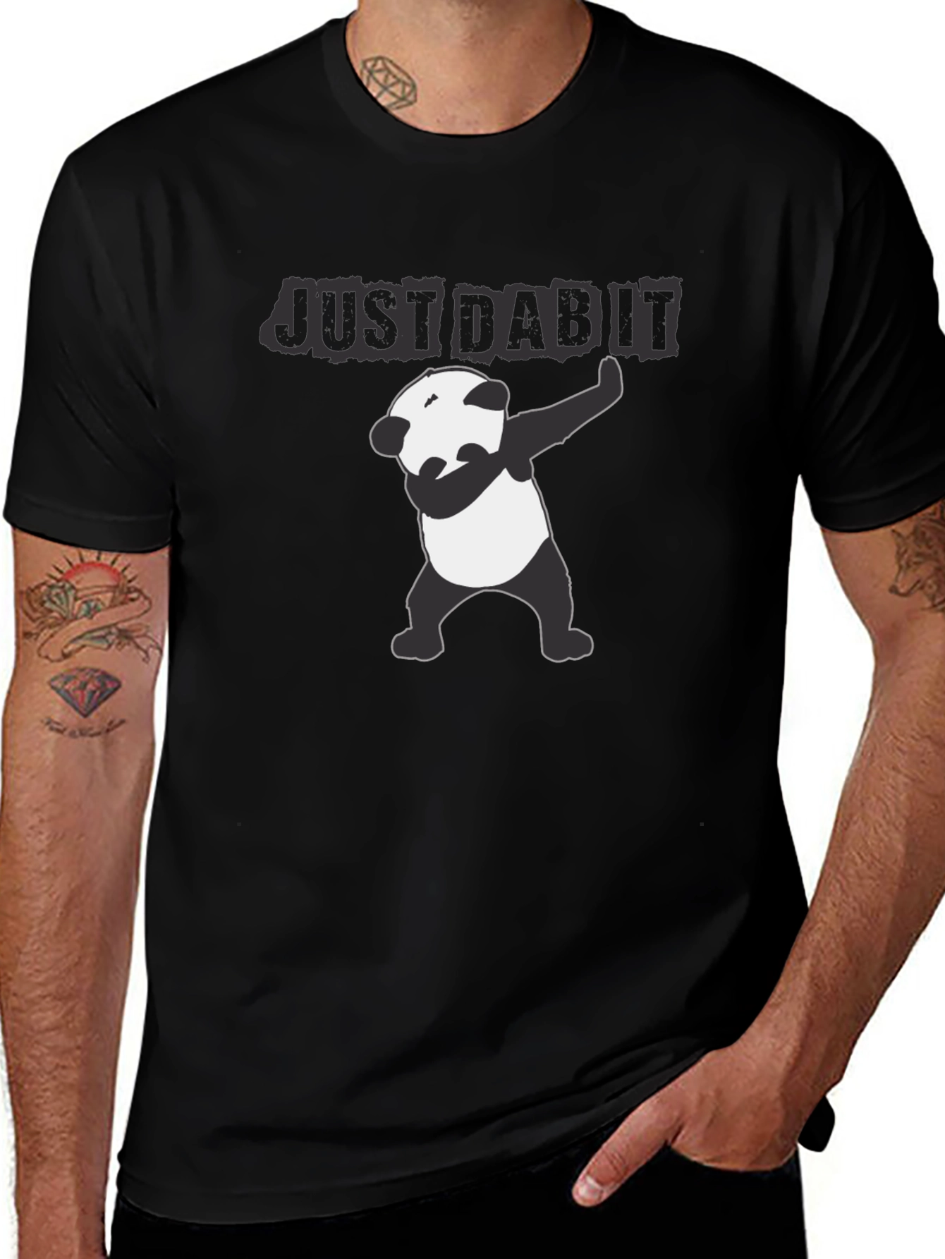 Just Dab It Panda T-Shirt - Black