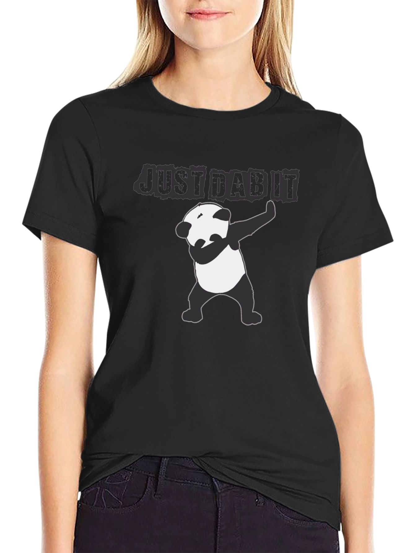 Just Dab It Panda T-Shirt - Black