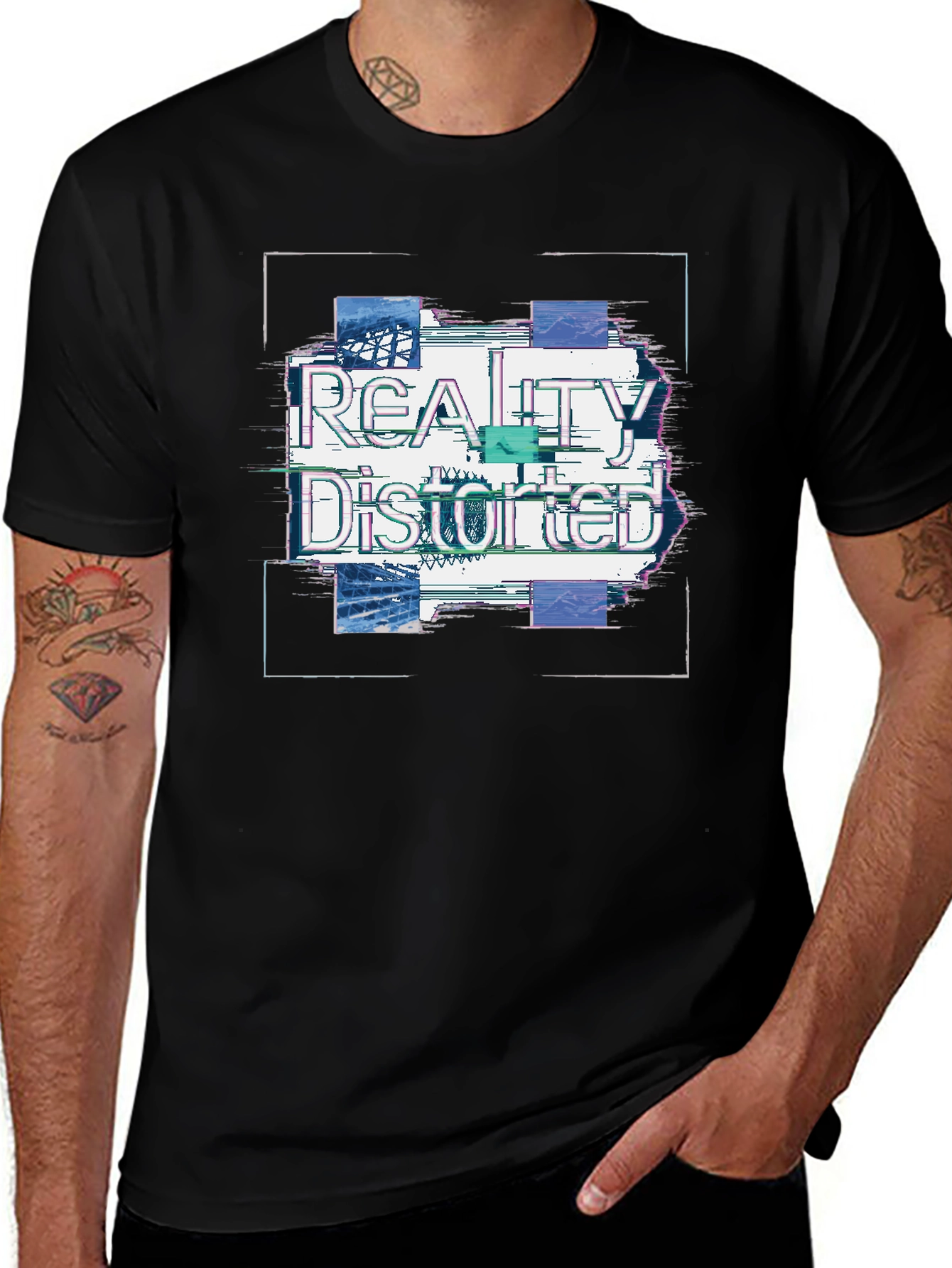 Reality Distorted Graphic T-Shirt - Stylish Black Tee