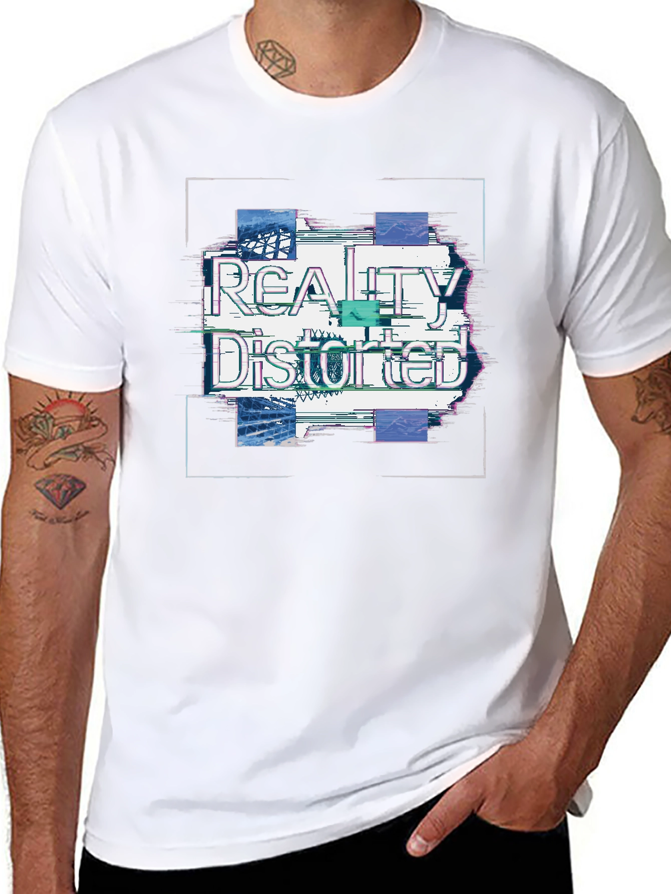 Reality Distorted Graphic T-Shirt - Stylish Black Tee
