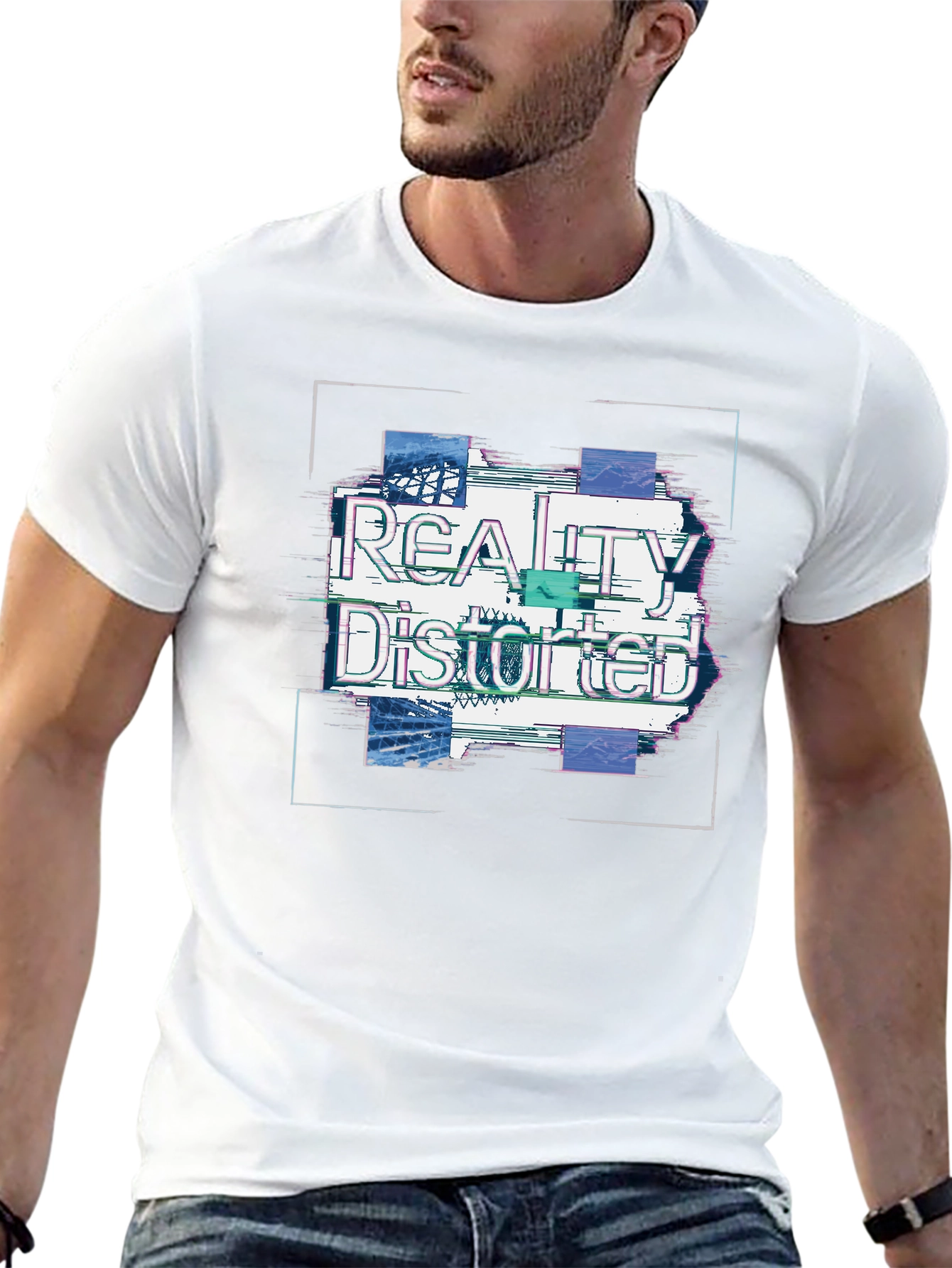 Reality Distorted Graphic T-Shirt - Stylish Black Tee
