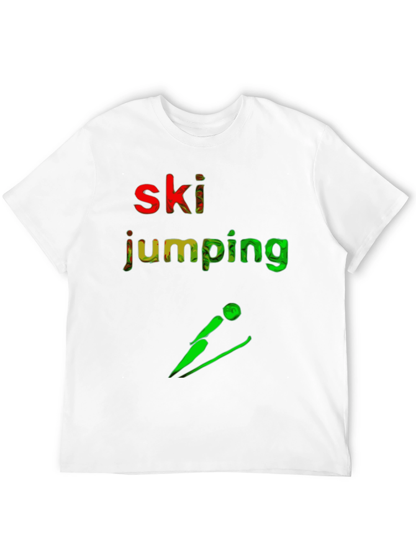 Ski Jumping Graphic T-Shirt - Sporty Style