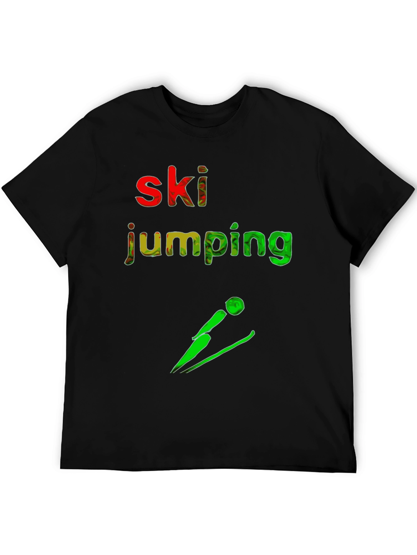Ski Jumping Graphic T-Shirt - Sporty Style