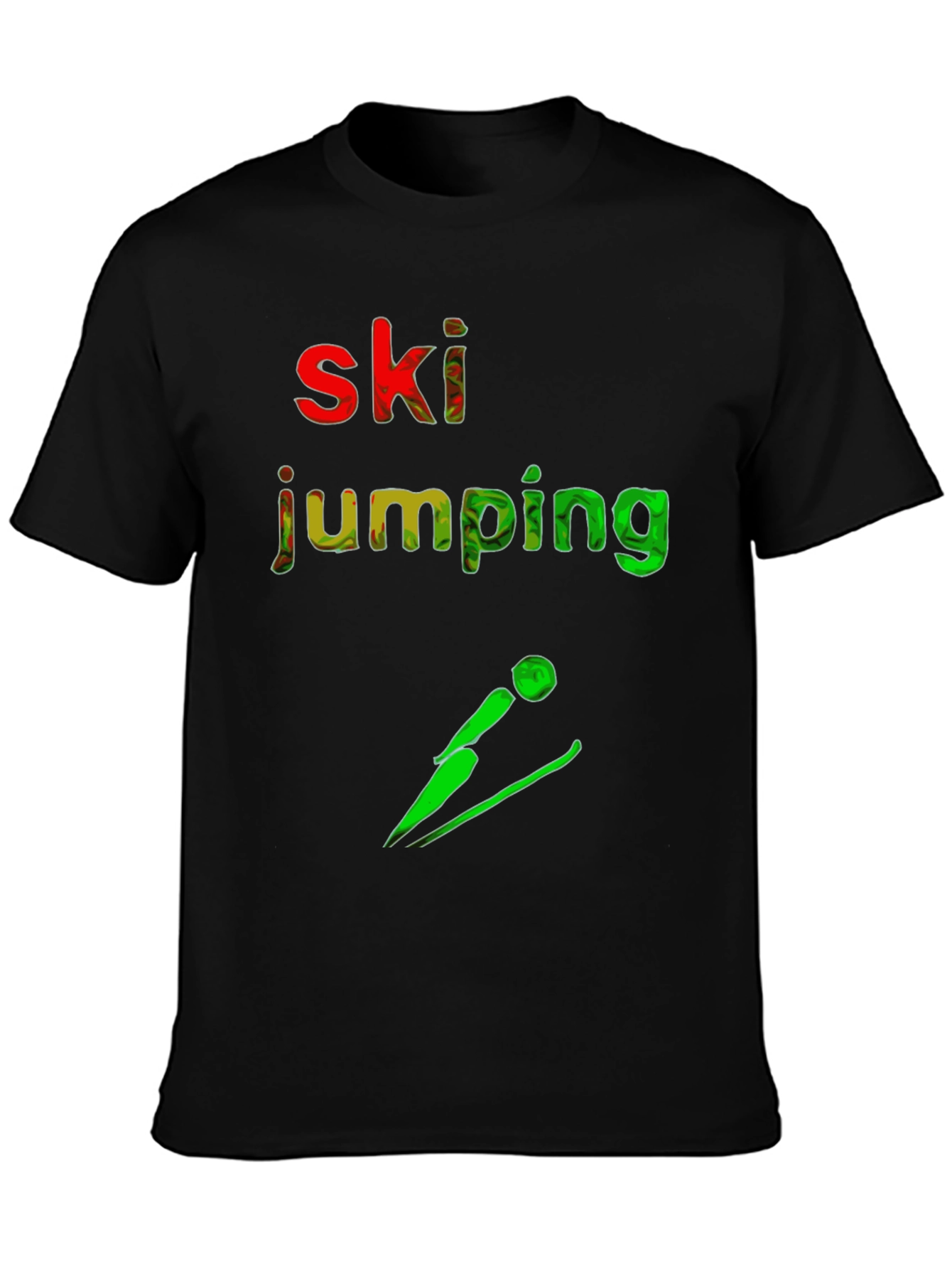 Ski Jumping Graphic T-Shirt - Sporty Style