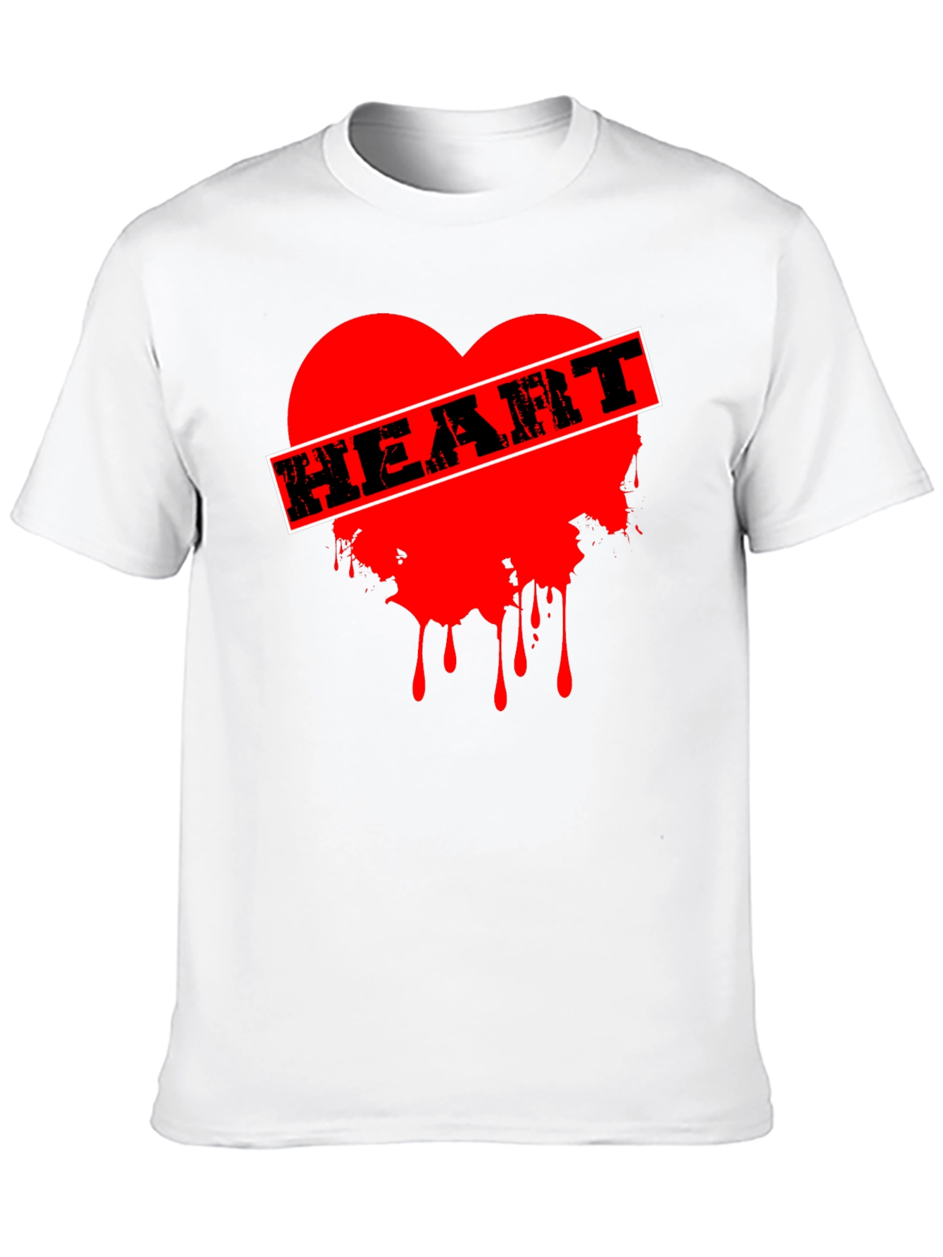 Edgy Heart Graphic Tee - Black Cotton T-Shirt