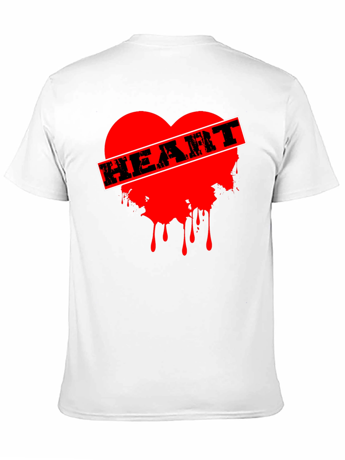 Edgy Heart Graphic Tee - Black Cotton T-Shirt