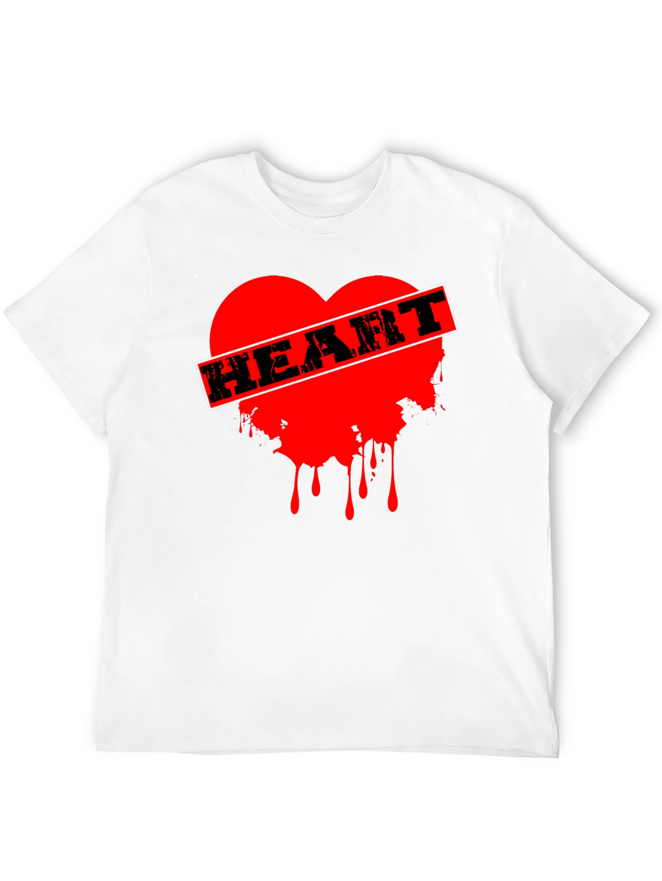 Edgy Heart Graphic Tee - Black Cotton T-Shirt