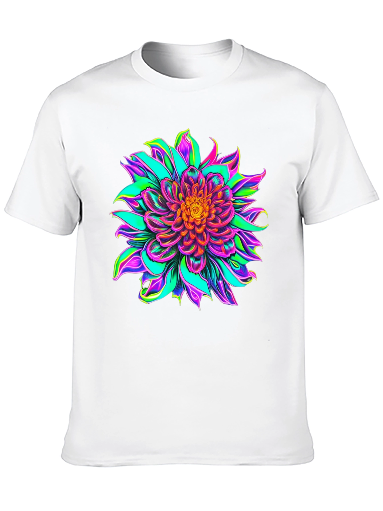 Vibrant Floral Graphic Black T-Shirt