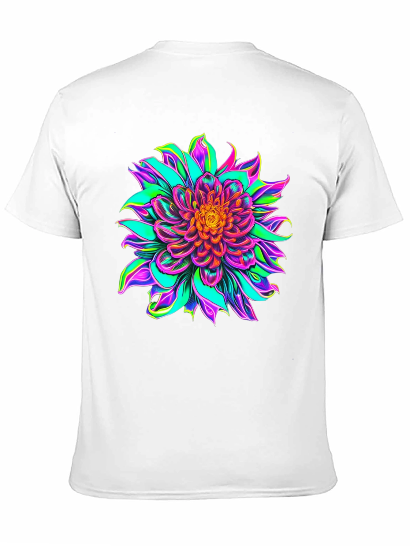Vibrant Floral Graphic Black T-Shirt