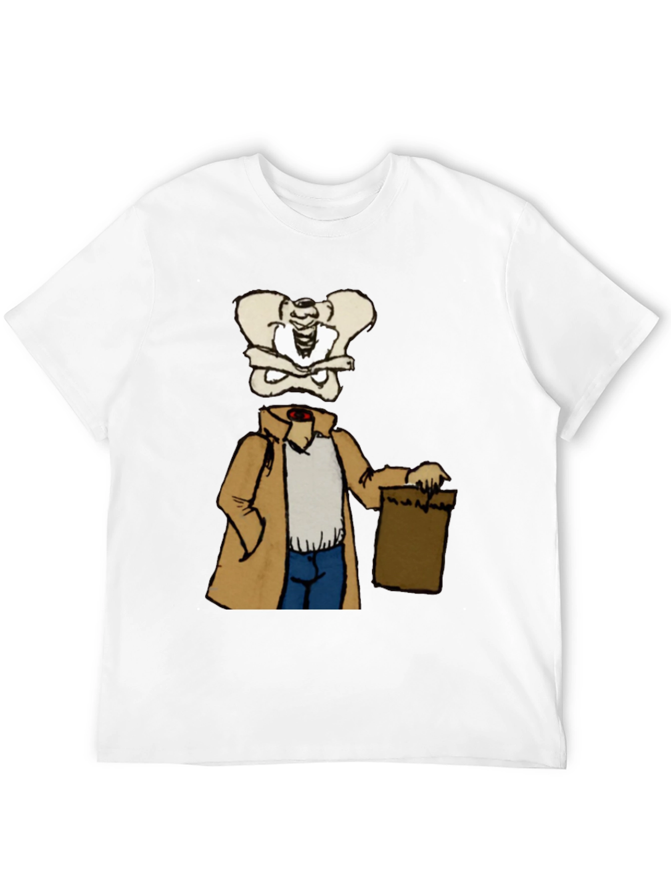 Funny Skeleton Trench Coat Graphic Tee