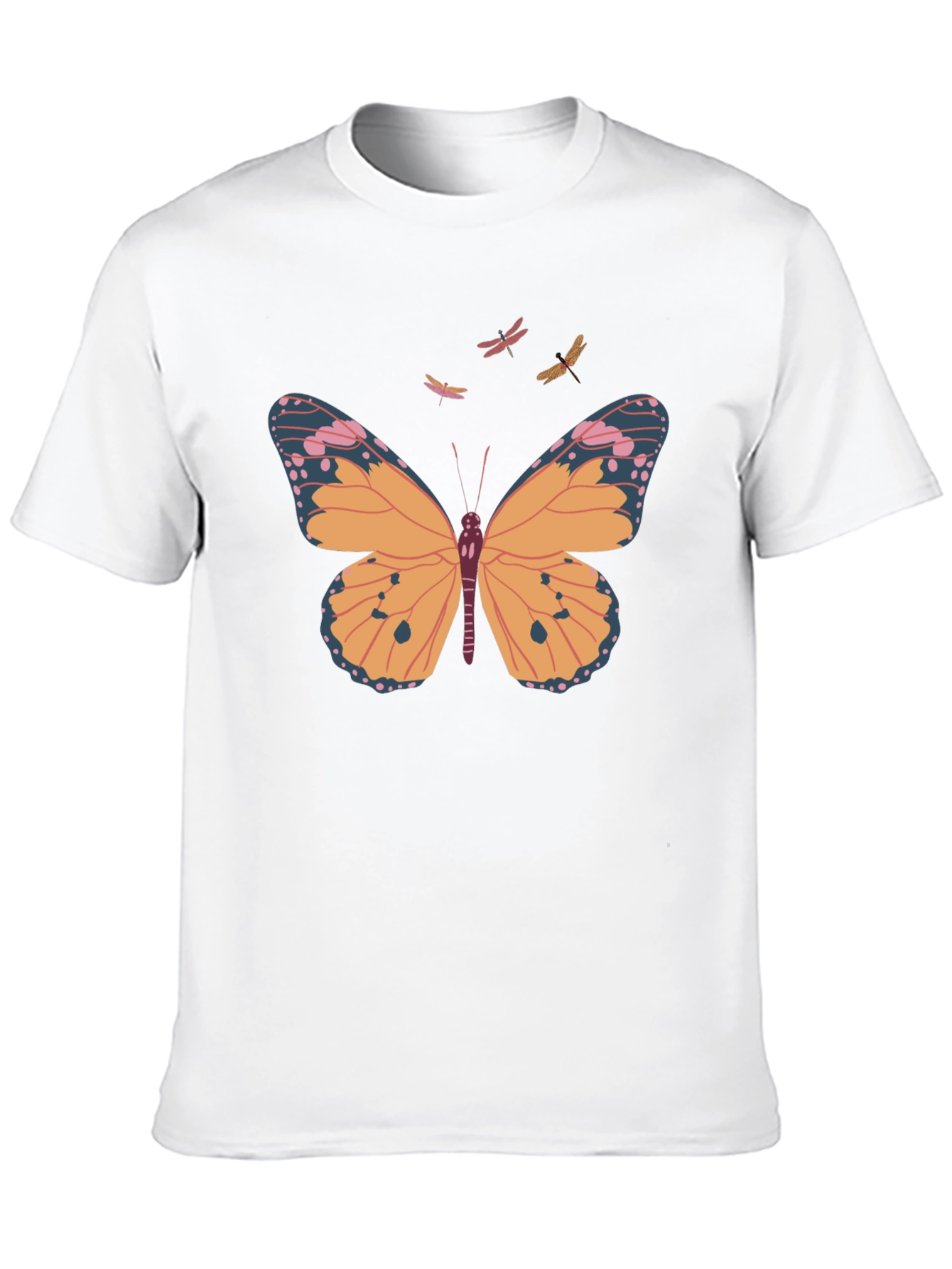 Butterfly Print Crew Neck T-Shirt