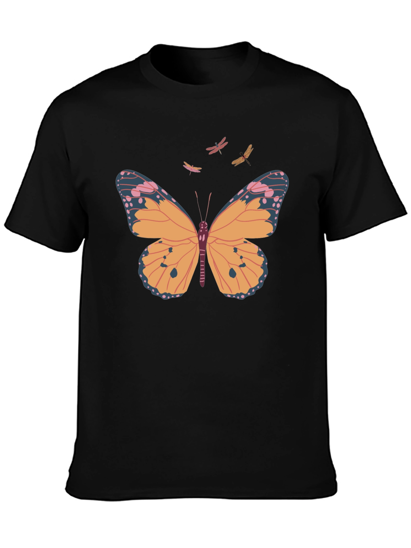 Butterfly Print Crew Neck T-Shirt