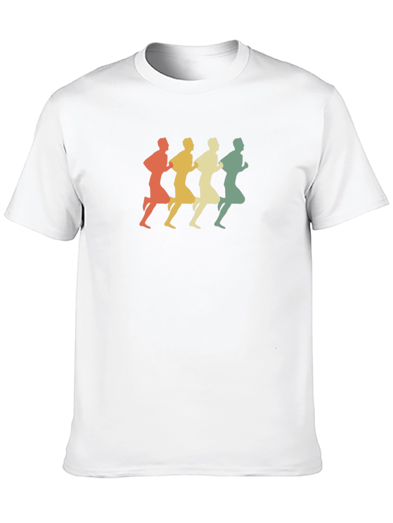 Retro Runner Graphic Tee - Black Cotton Blend T-Shirt
