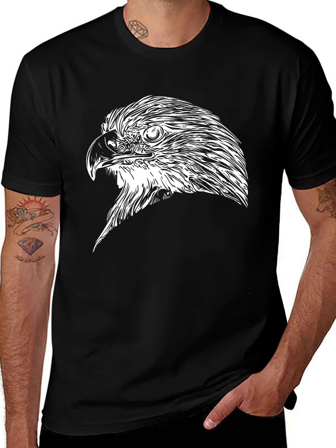 Black Eagle Graphic Tee - Mens Short Sleeve
