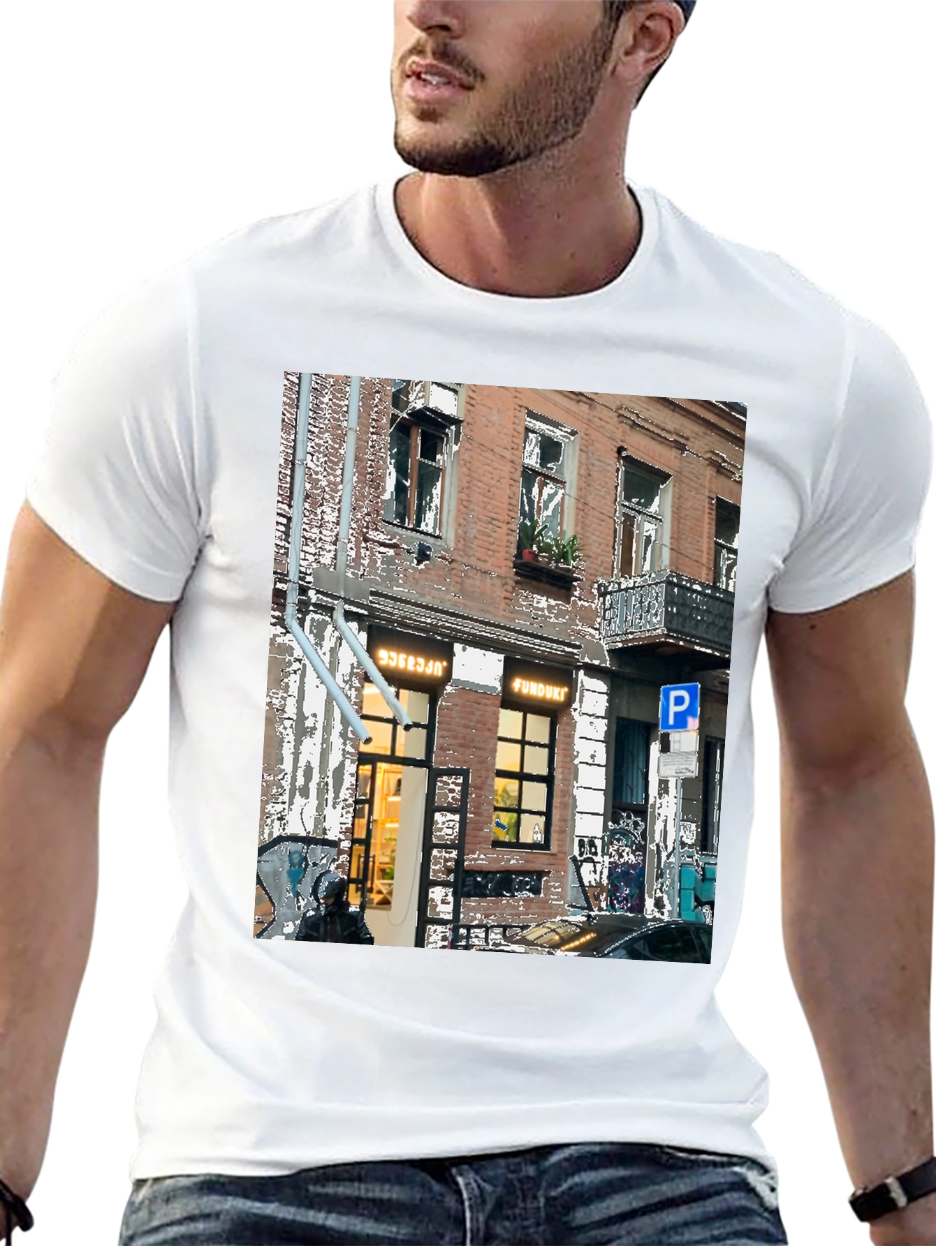 Urban Scene Graphic T-Shirt - Stylish Streetwear Tee