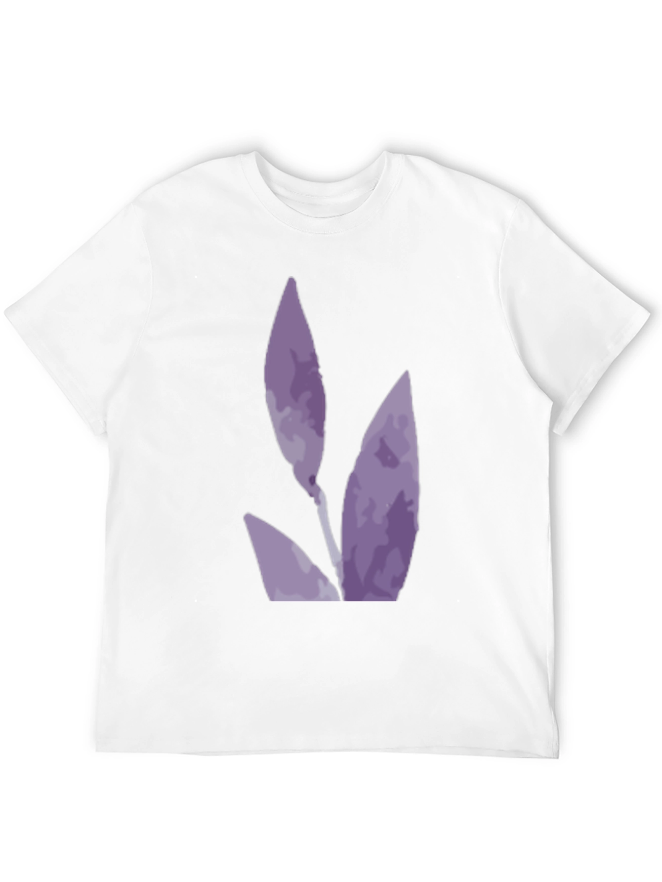 Black T-Shirt with Abstract Purple Floral Design