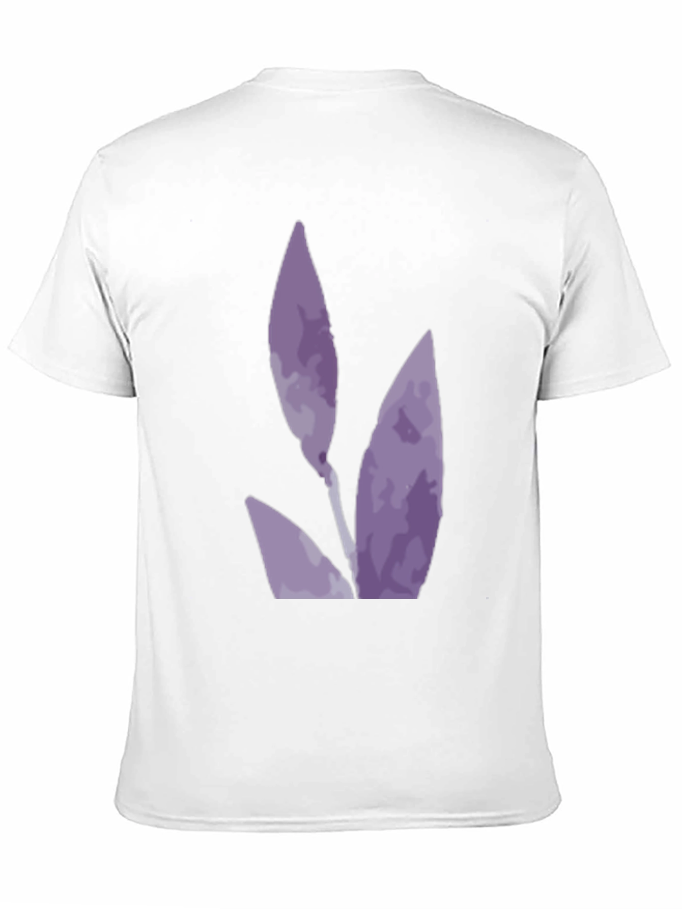 Black T-Shirt with Abstract Purple Floral Design