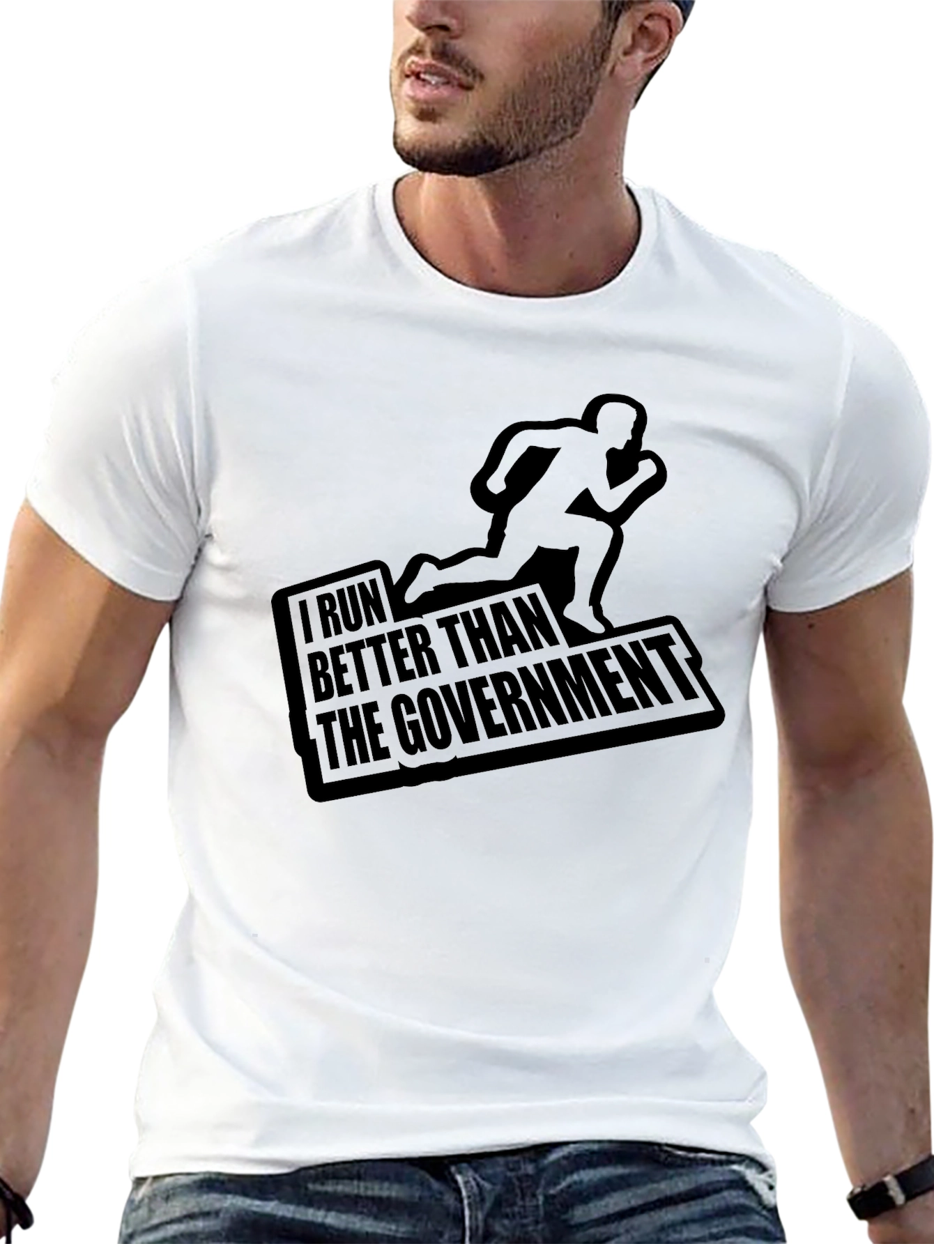 I Run Better Than The Government Black T-Shirt