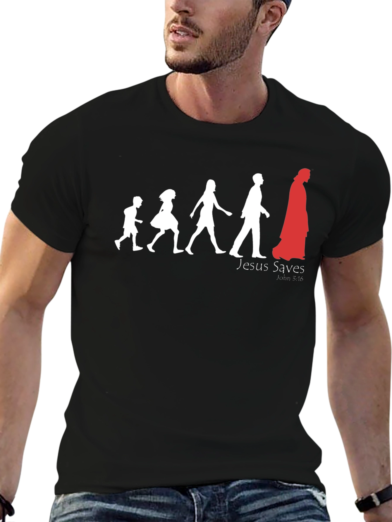 Jesus Saves Black T-Shirt