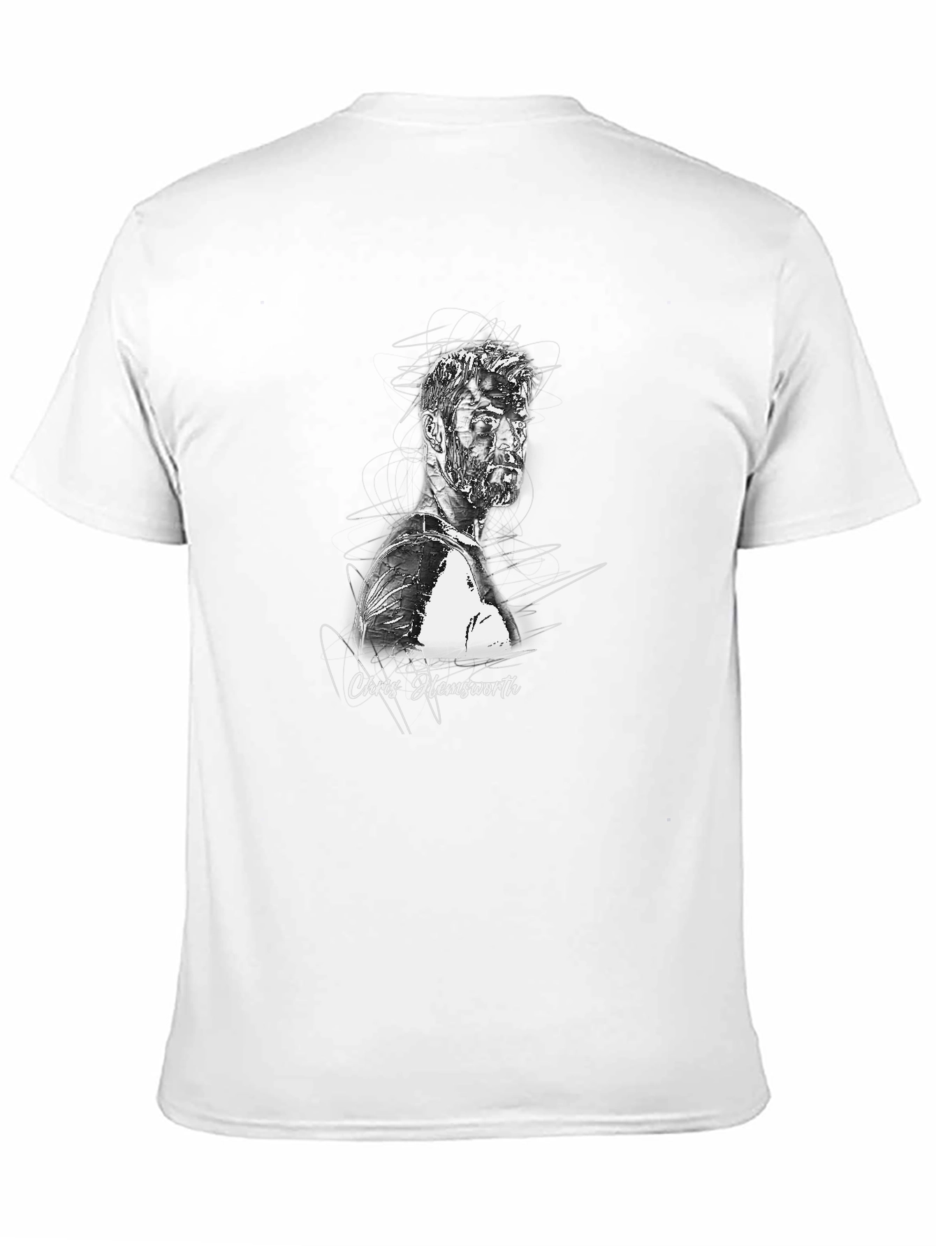 Chris Hemsworth Sketch Graphic Tee - Black