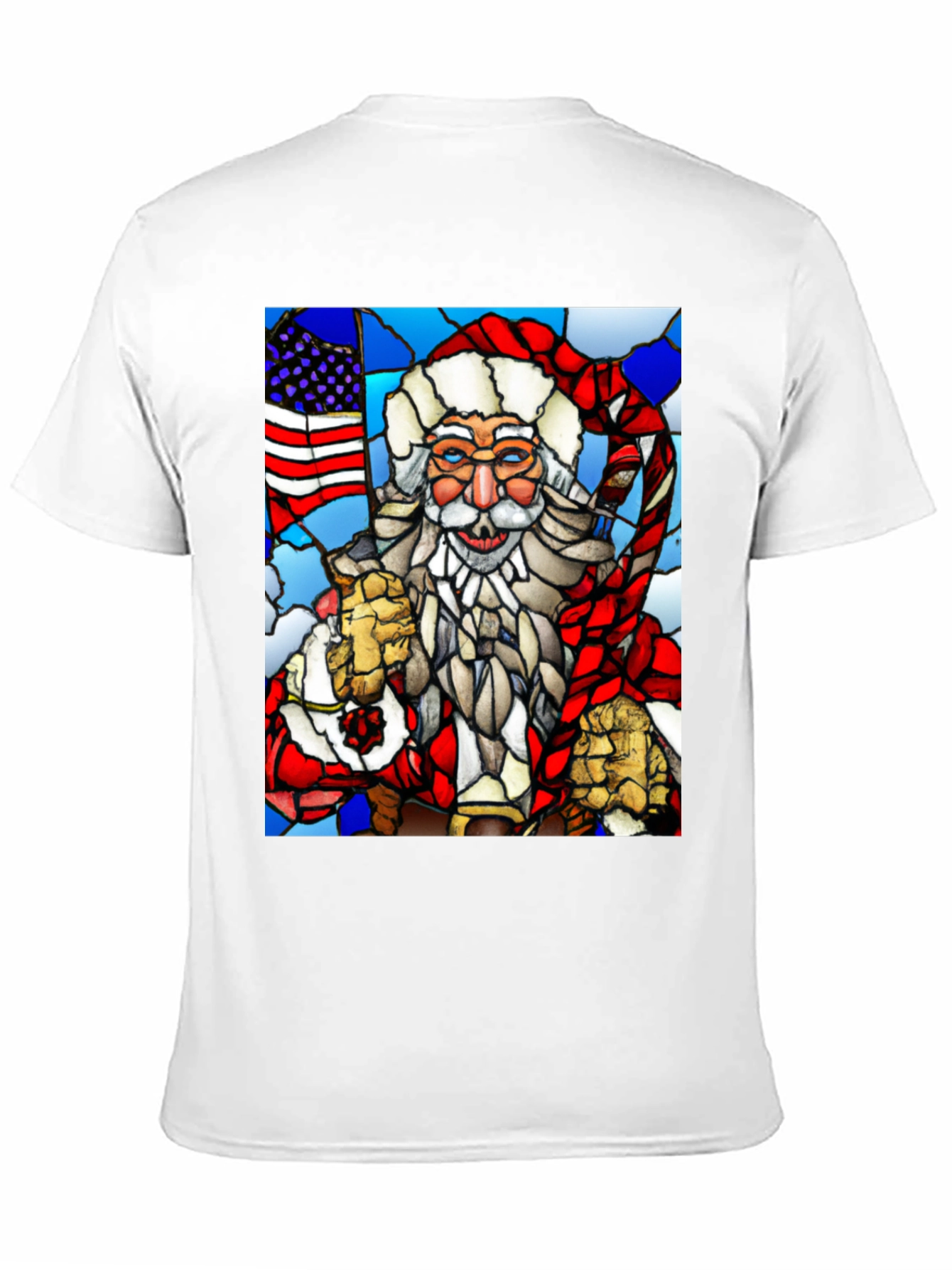 Patriotic Santa Stained Glass T-Shirt