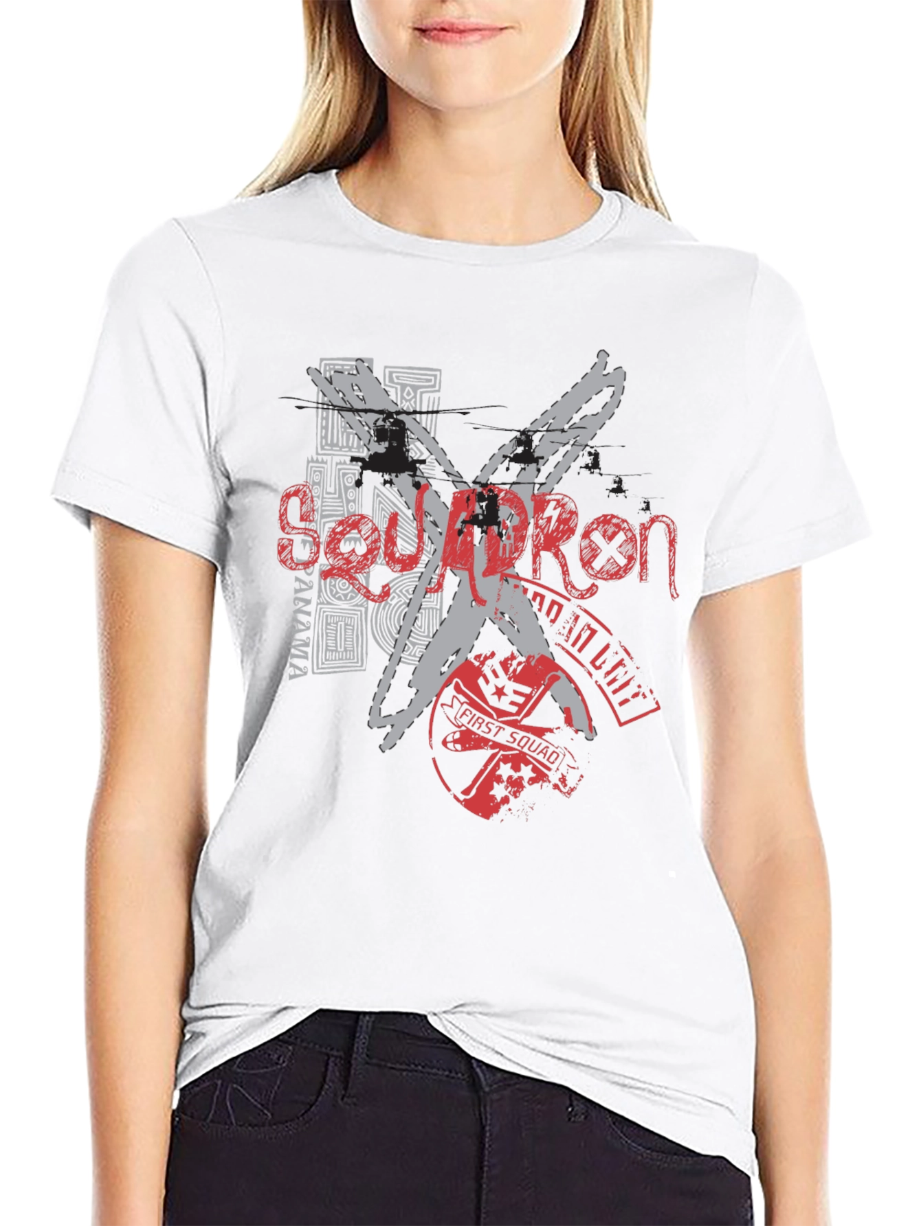 Edgy Graphic Tee: Black T-Shirt with Bold Design