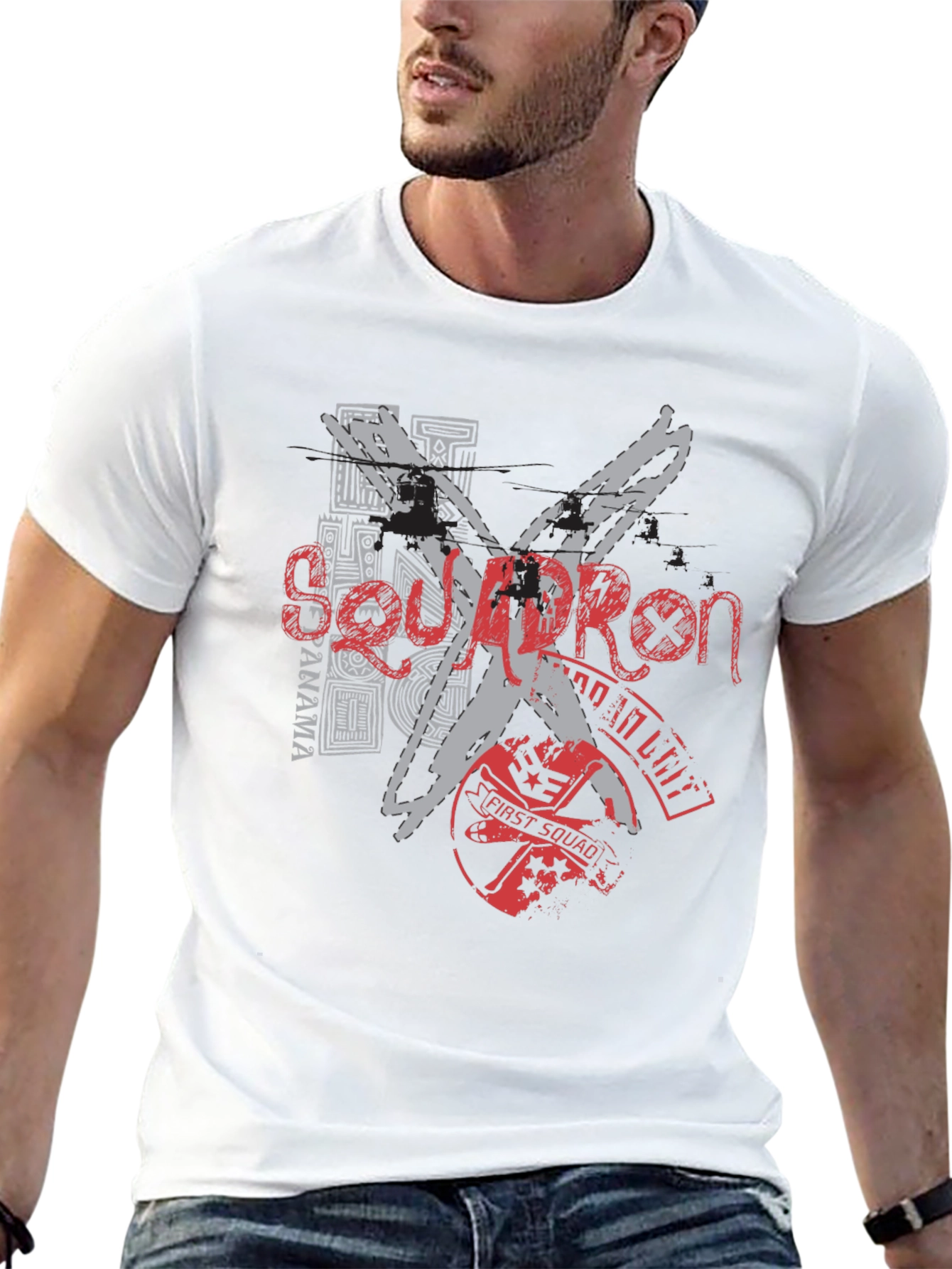Edgy Graphic Tee: Black T-Shirt with Bold Design