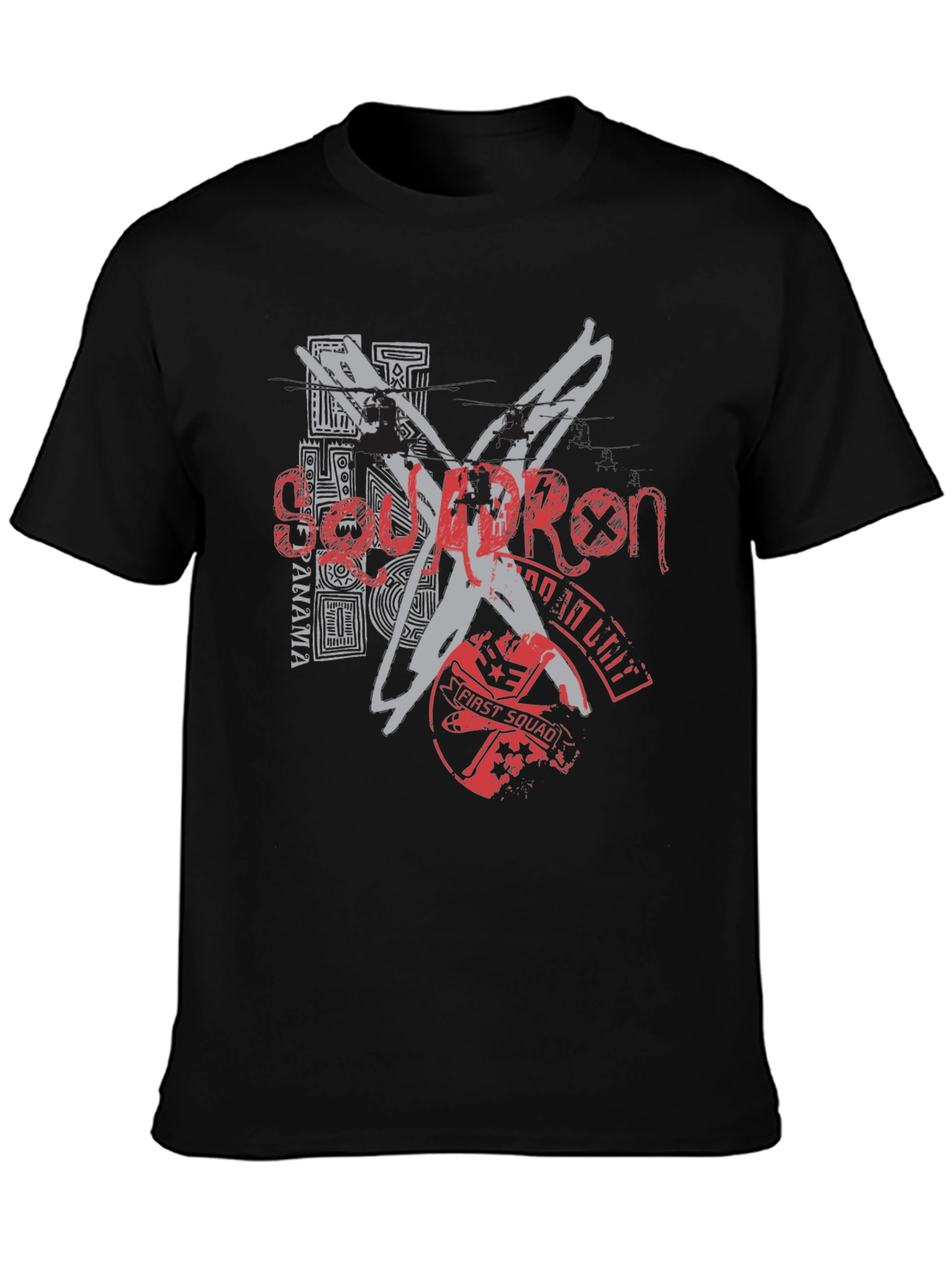 Edgy Graphic Tee: Black T-Shirt with Bold Design