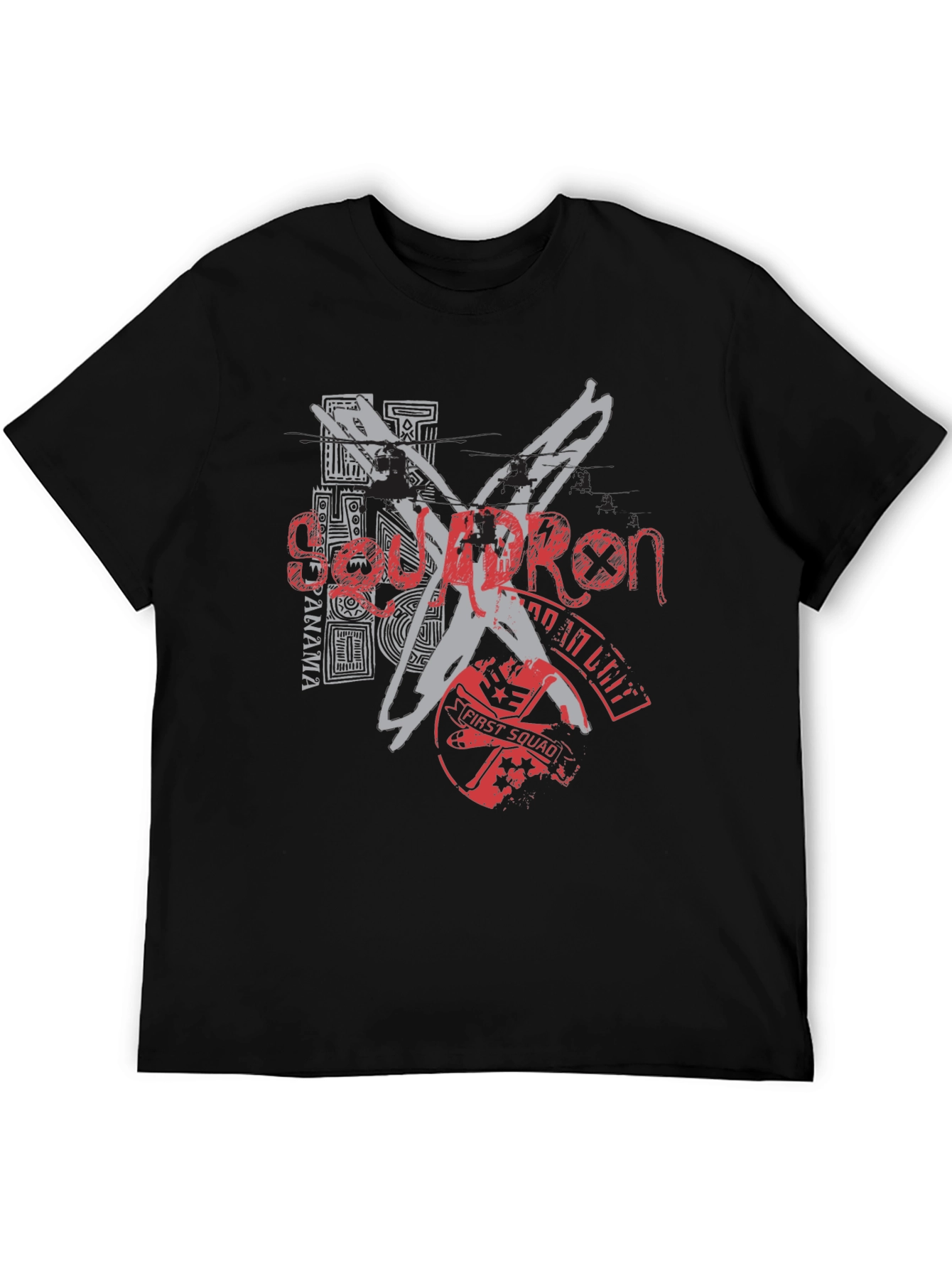 Edgy Graphic Tee: Black T-Shirt with Bold Design