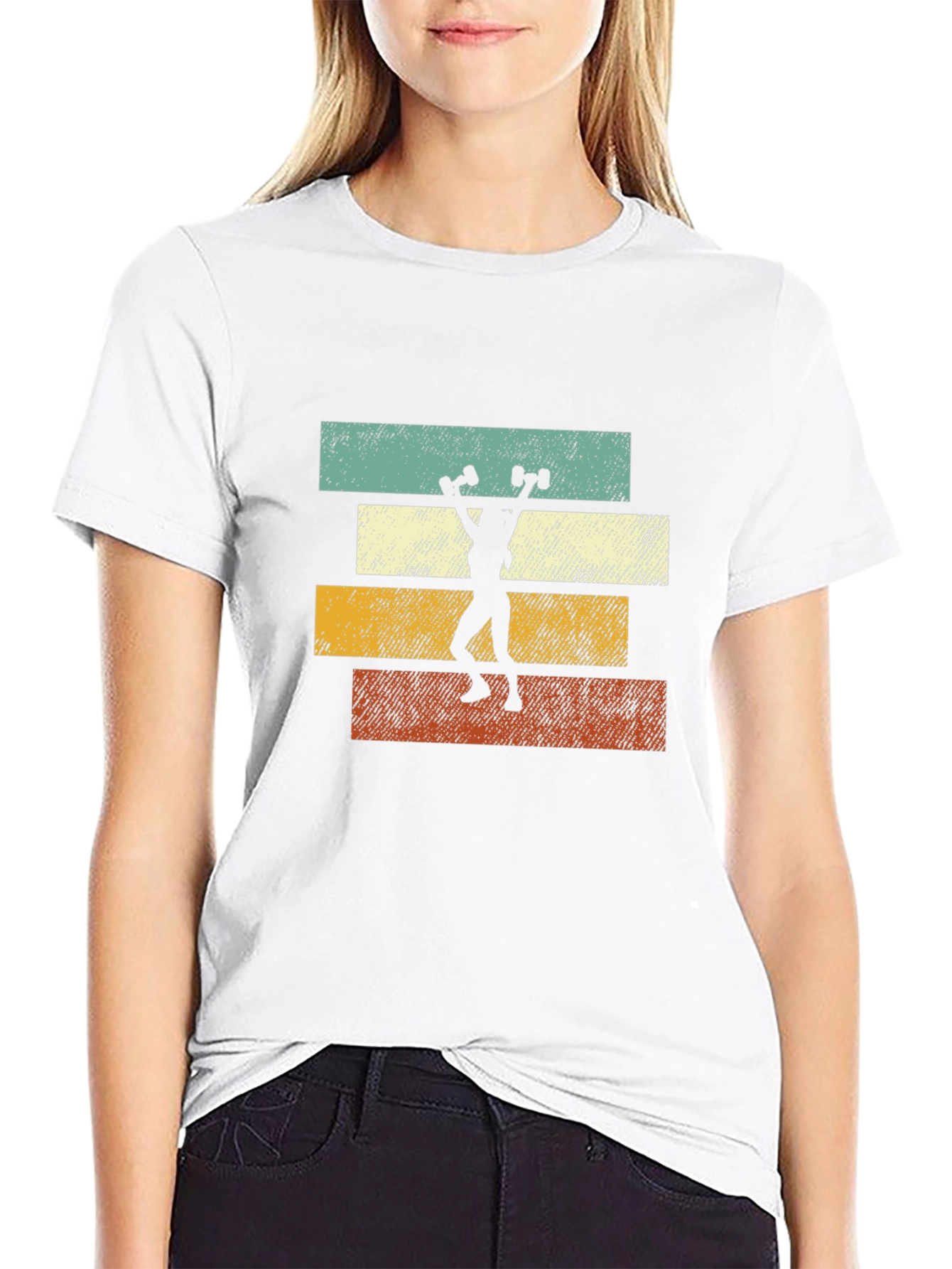 Retro Fitness T-Shirt - Weightlifting Design