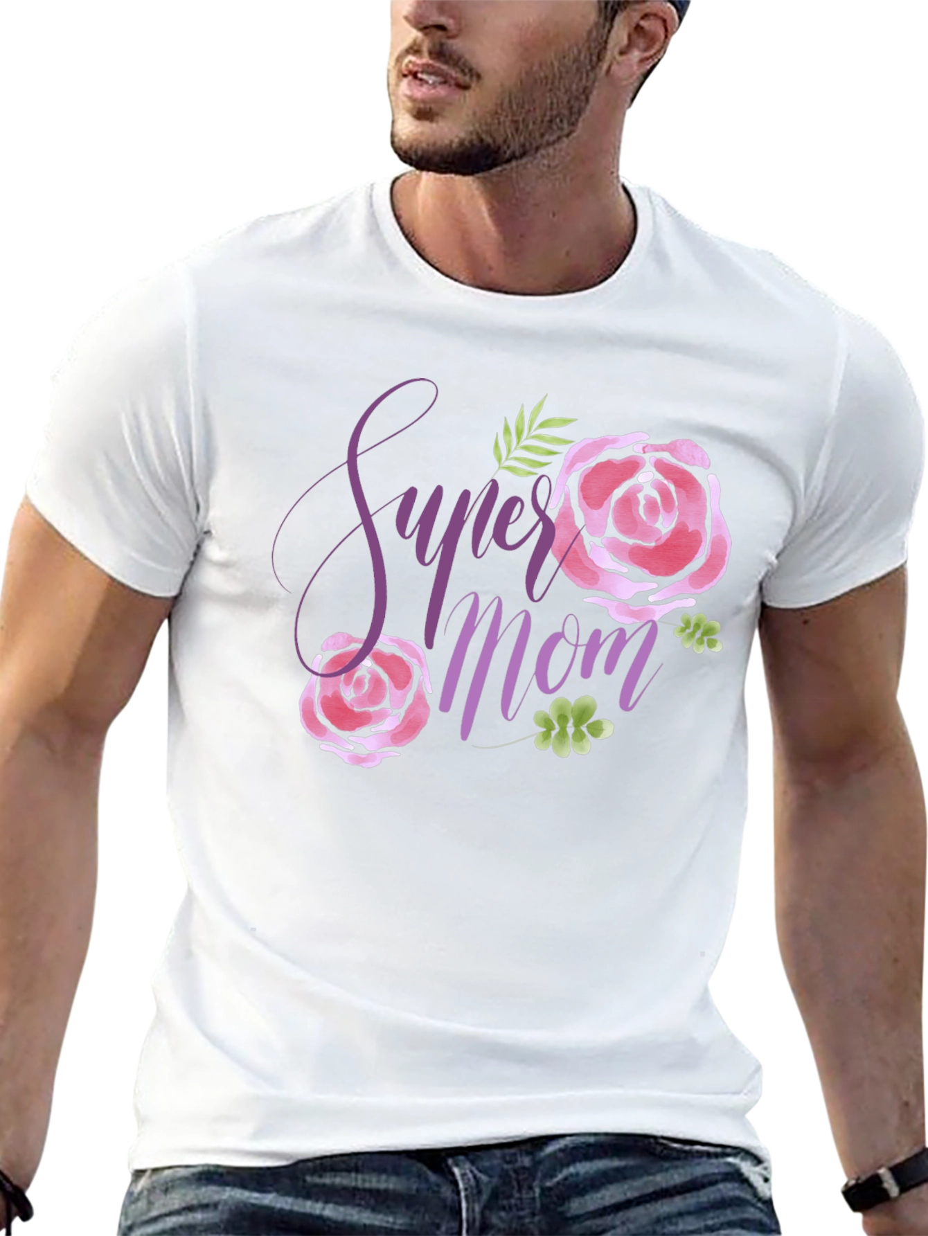 Super Mom Floral Graphic T-Shirt
