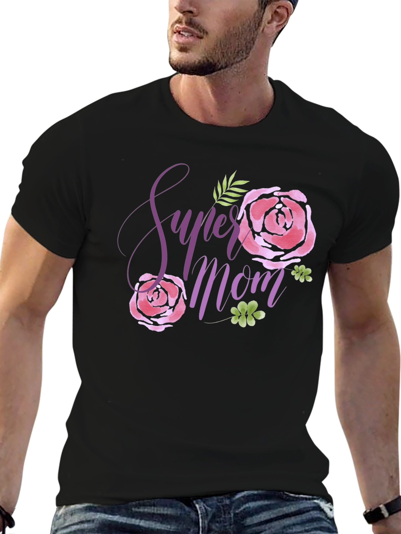 Super Mom Floral Graphic T-Shirt