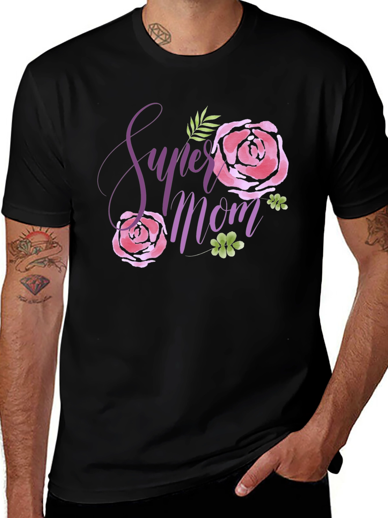 Super Mom Floral Graphic T-Shirt