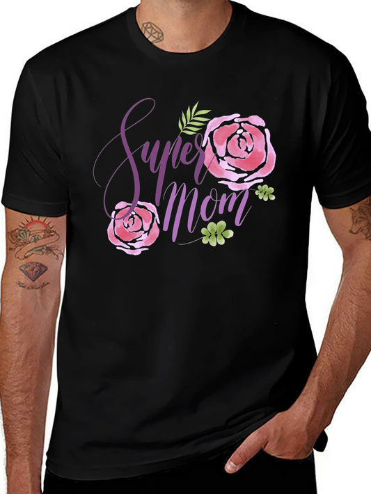 Super Mom Floral Graphic T-Shirt