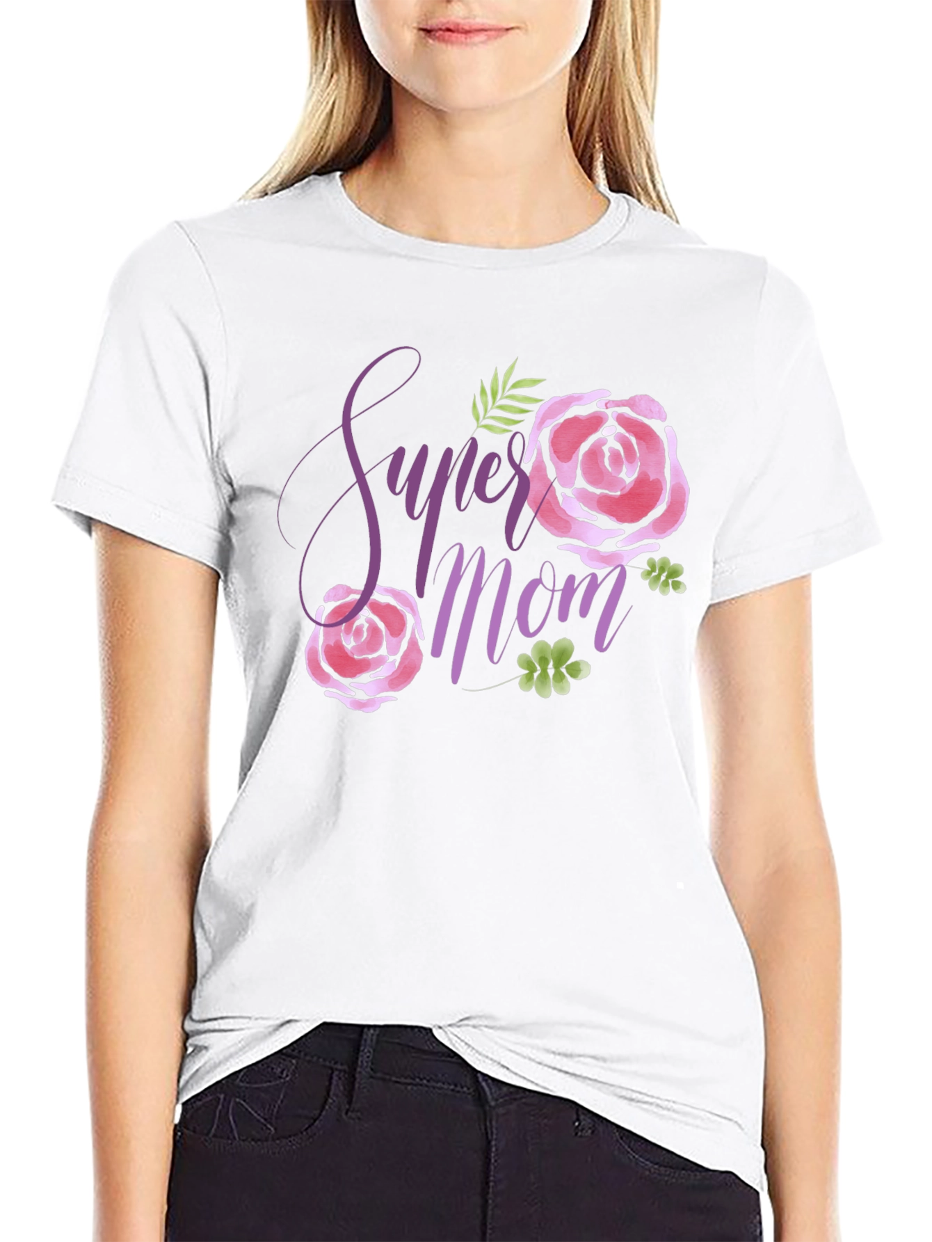 Super Mom Floral Graphic T-Shirt